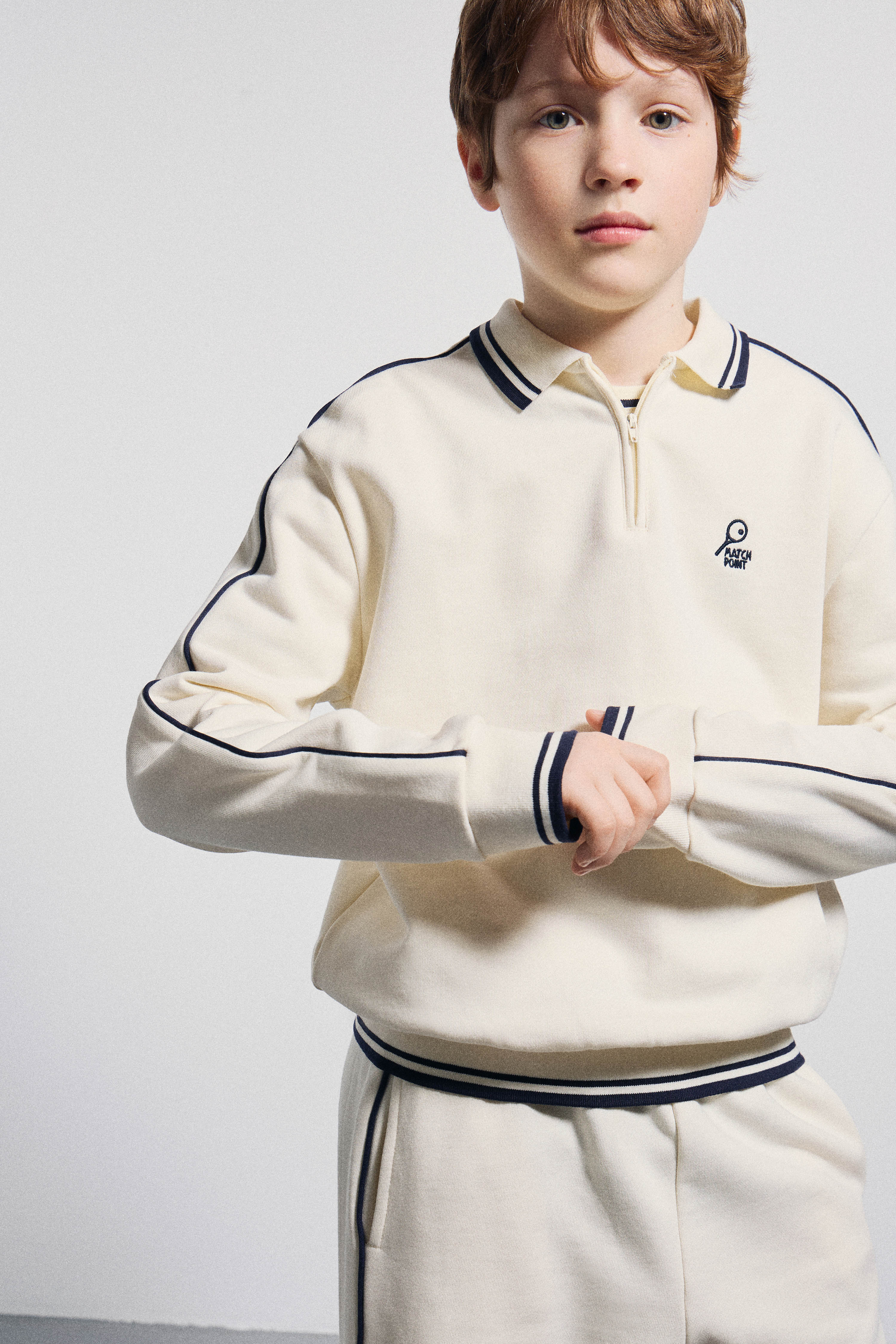 EMBROIDERED POLO SWEATSHIRT