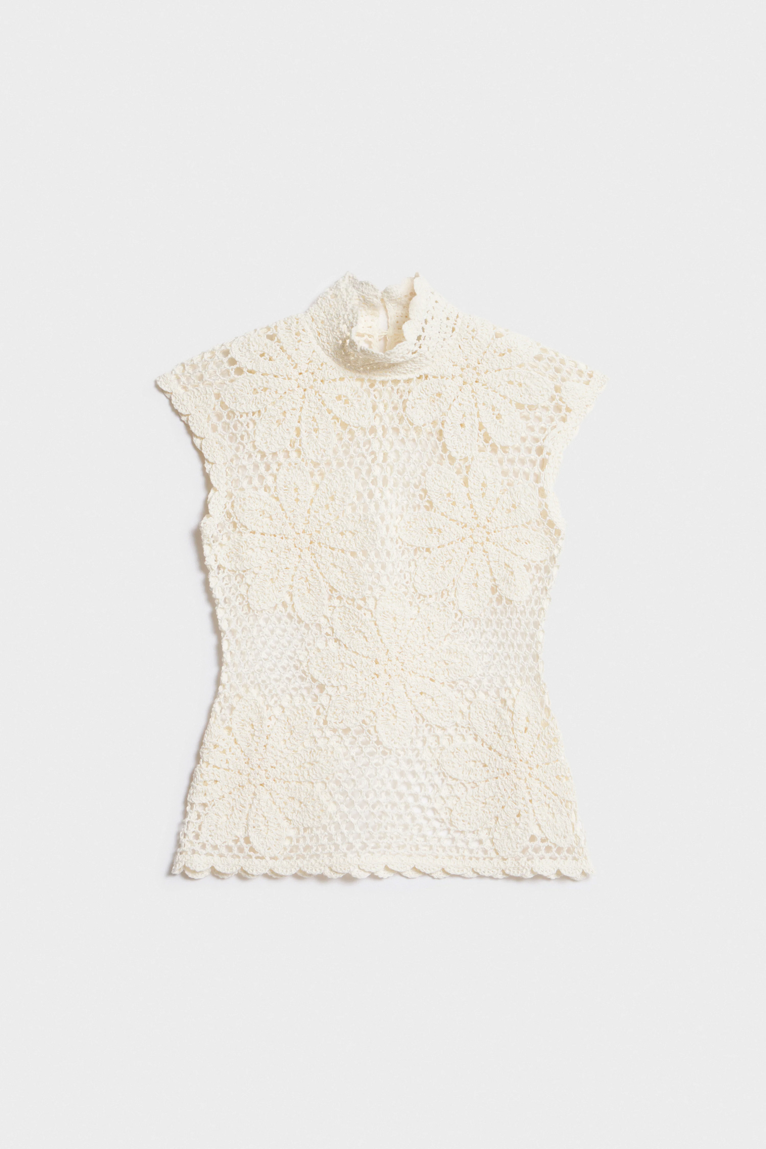 KNITTED CROCHET-LOOK TOP - Image 3