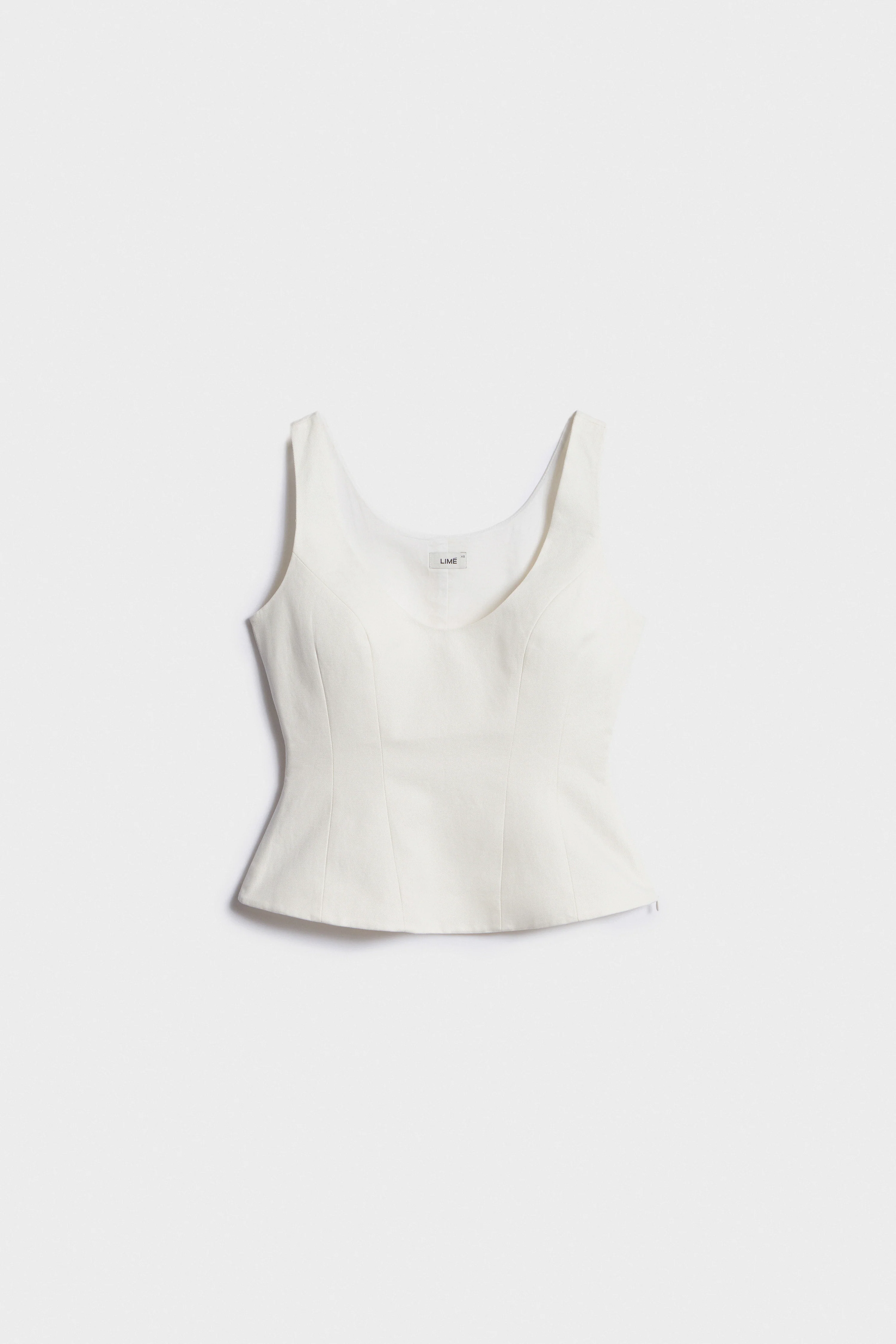 FITTED COTTON-LINEN TOP - Image 4