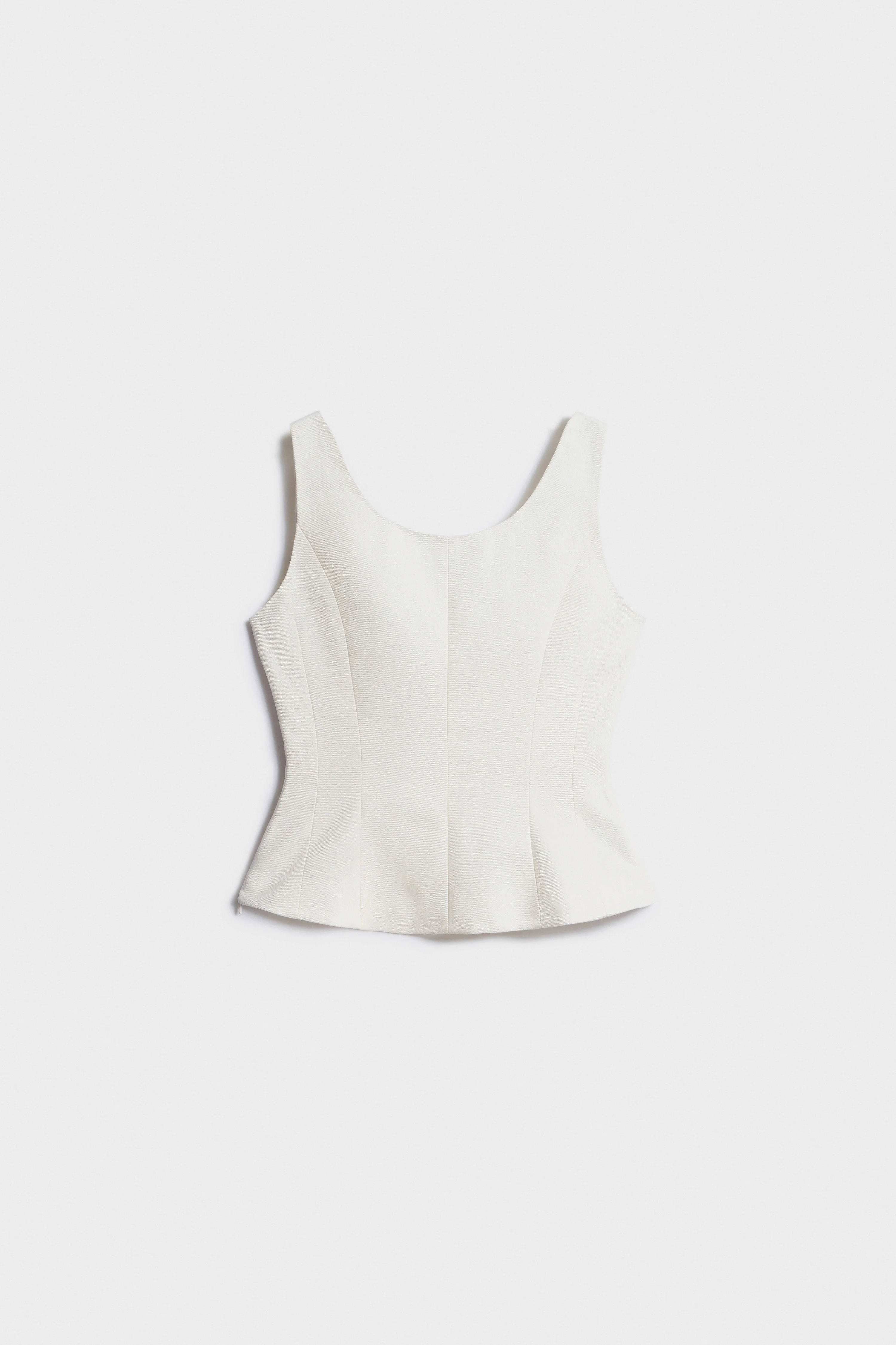 FITTED COTTON-LINEN TOP - Image 5