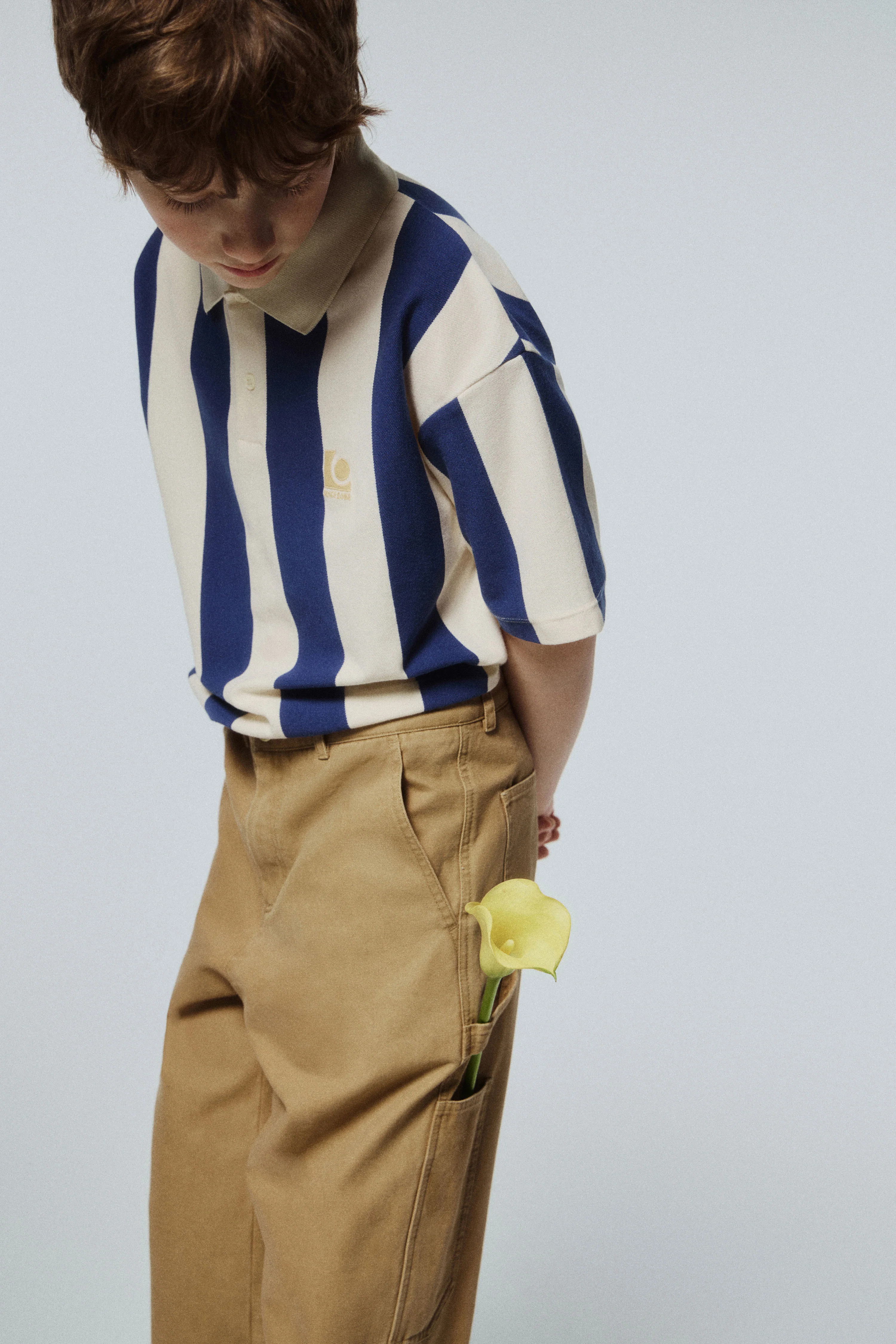 STRIPED POLO SHIRT WITH EMBROIDERY