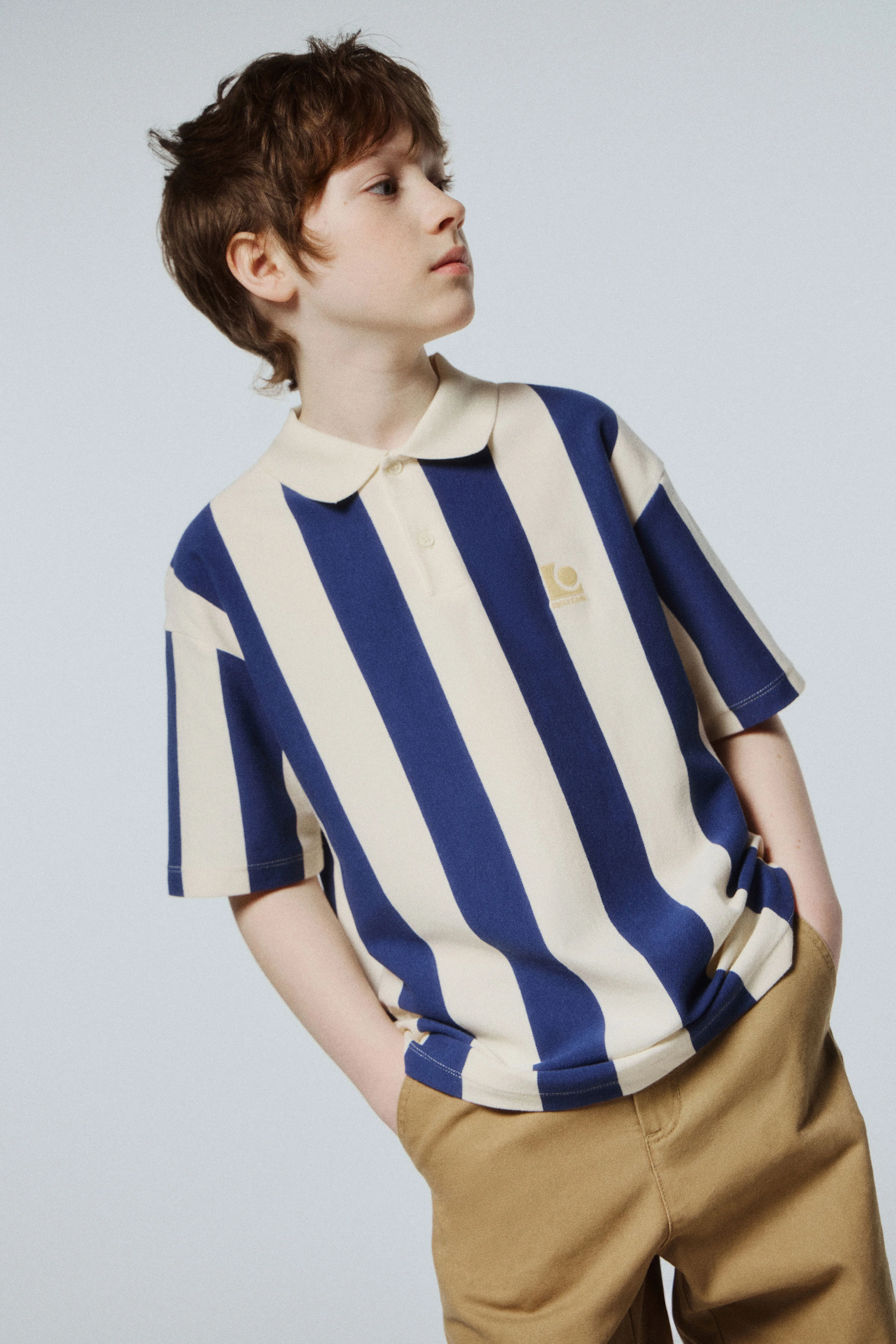 STRIPED POLO SHIRT WITH EMBROIDERY - Image 2