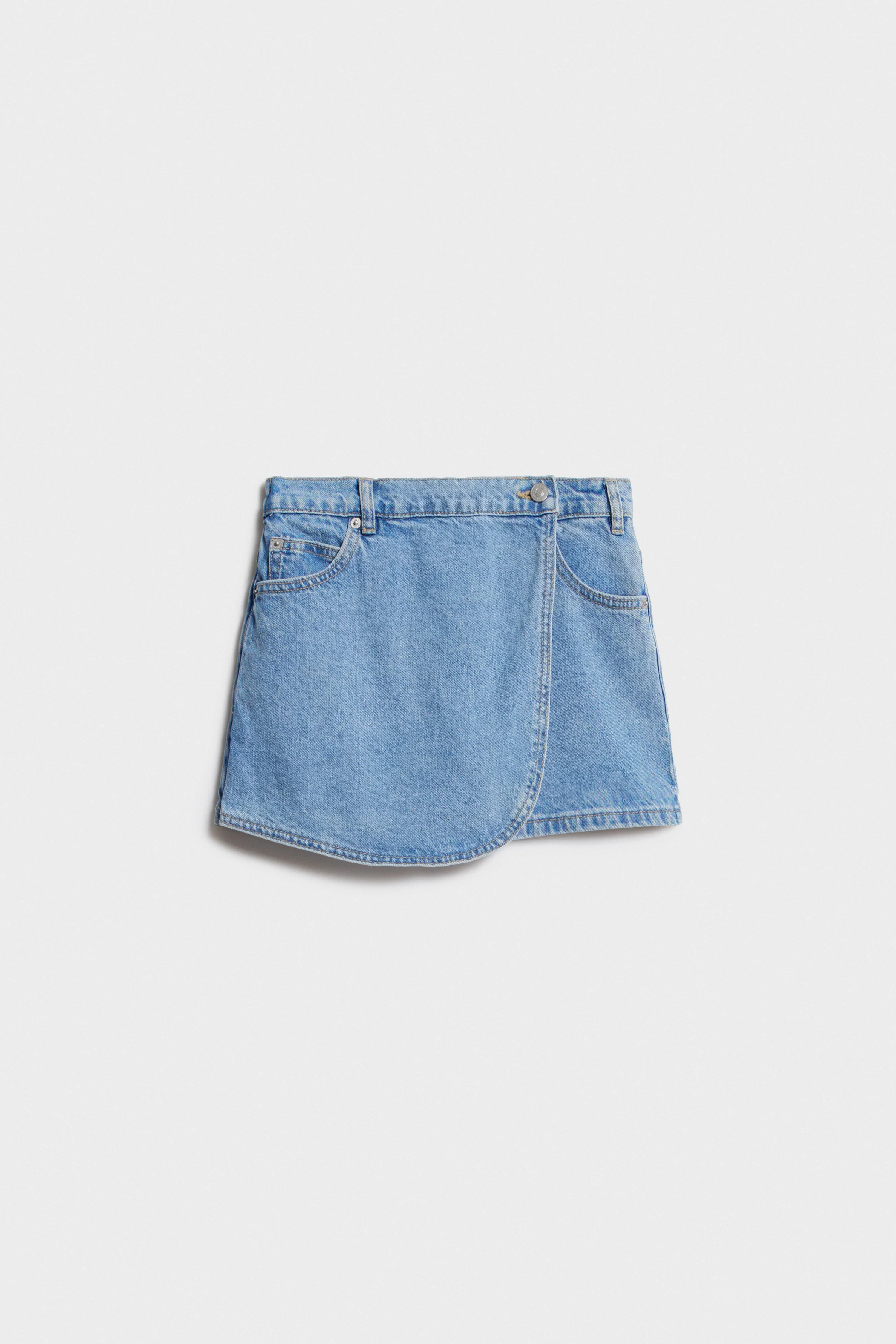 WRAPOVER DENIM SKORT - Image 4