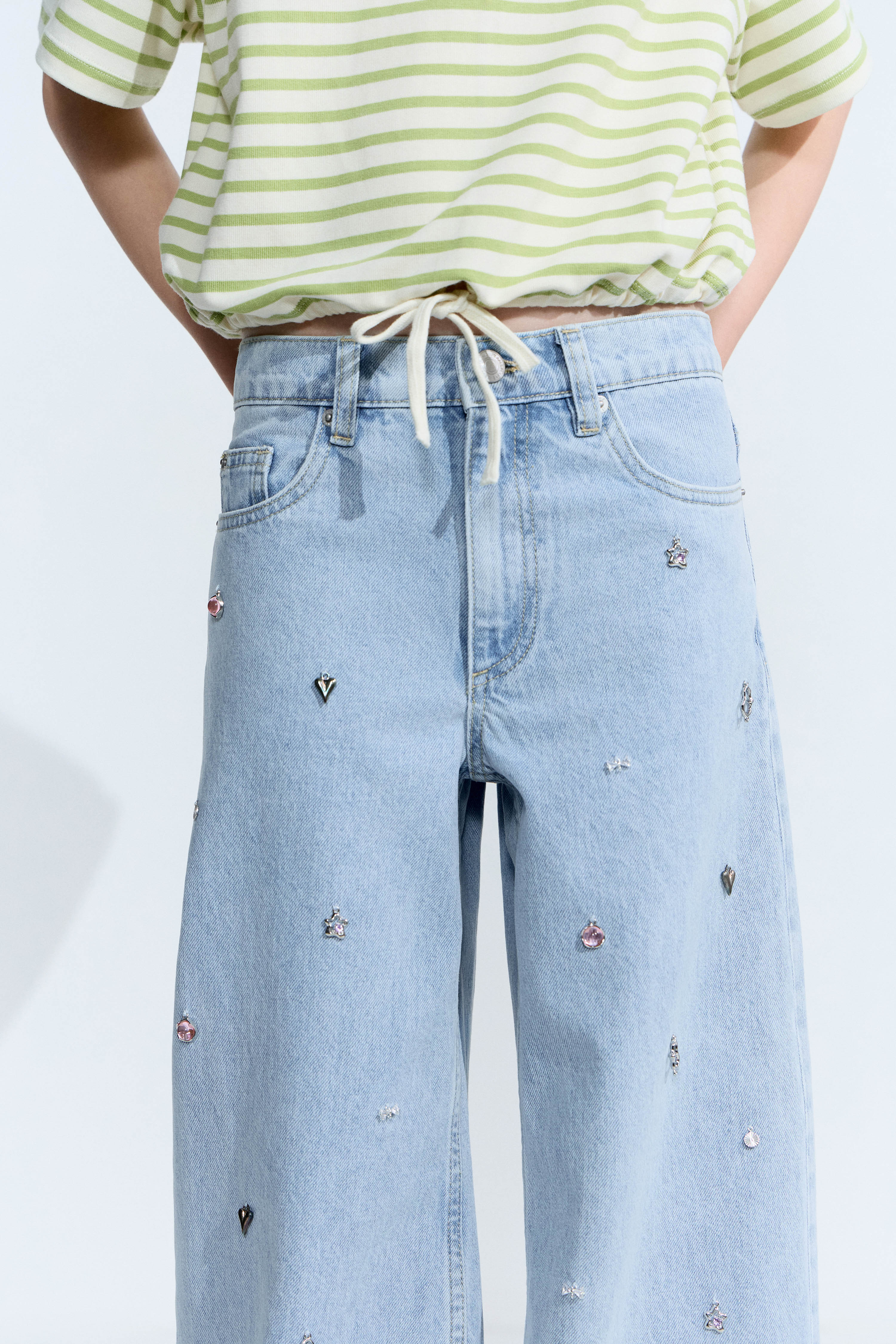 EMBELLISHED WIDE LEG JEANS - Image 4