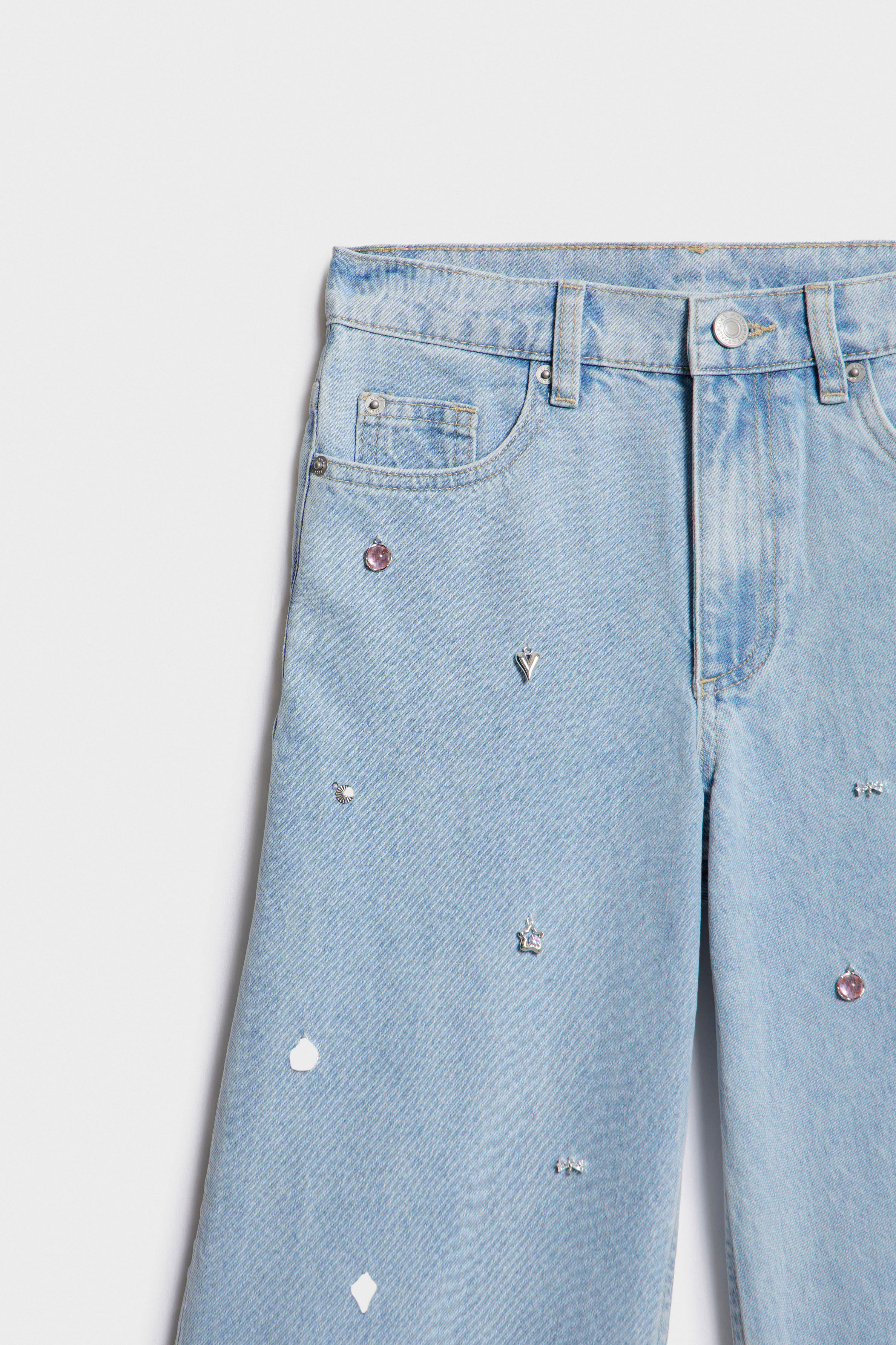 EMBELLISHED WIDE LEG JEANS - Image 8