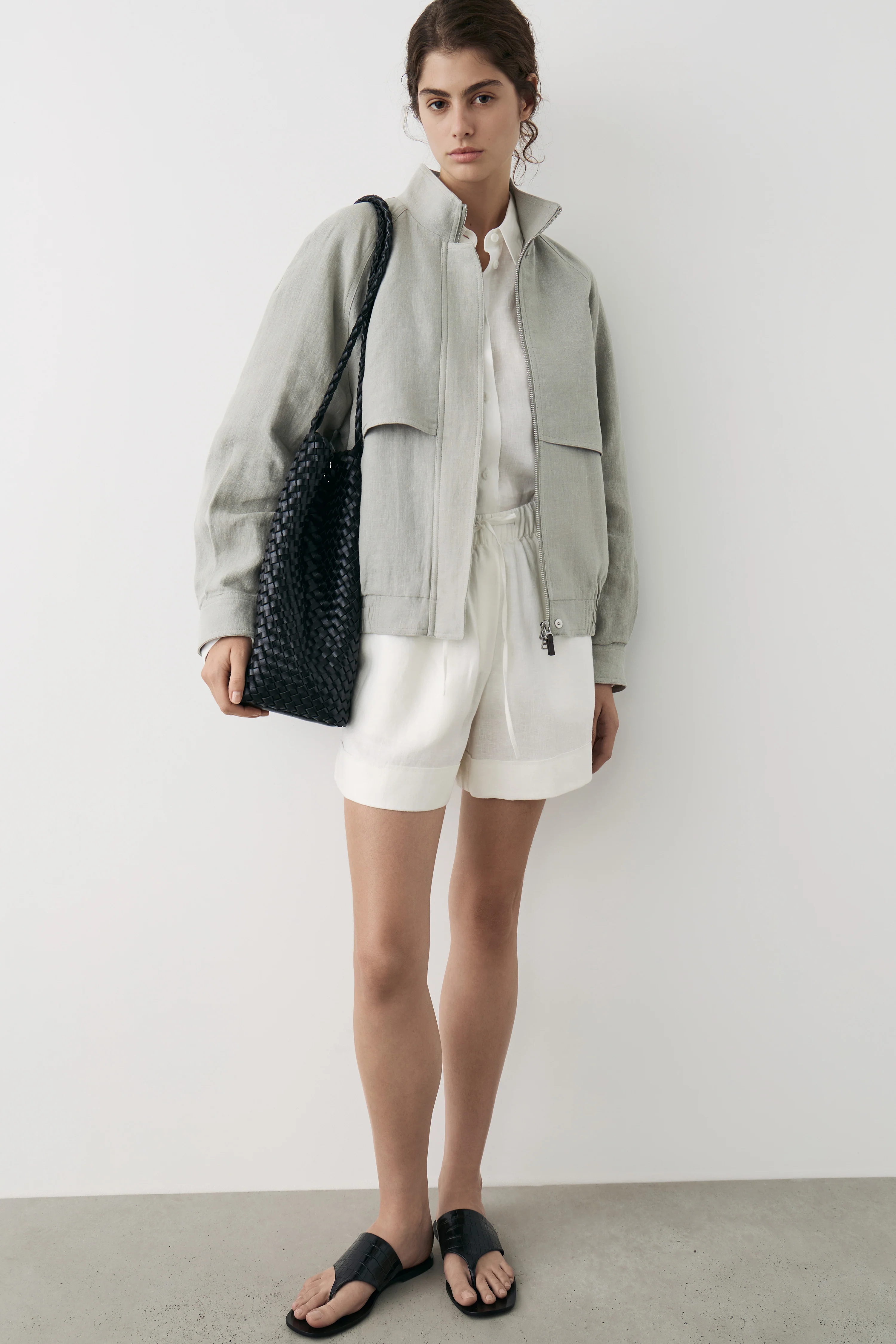 LINEN BOMBER JACKET - Image 2