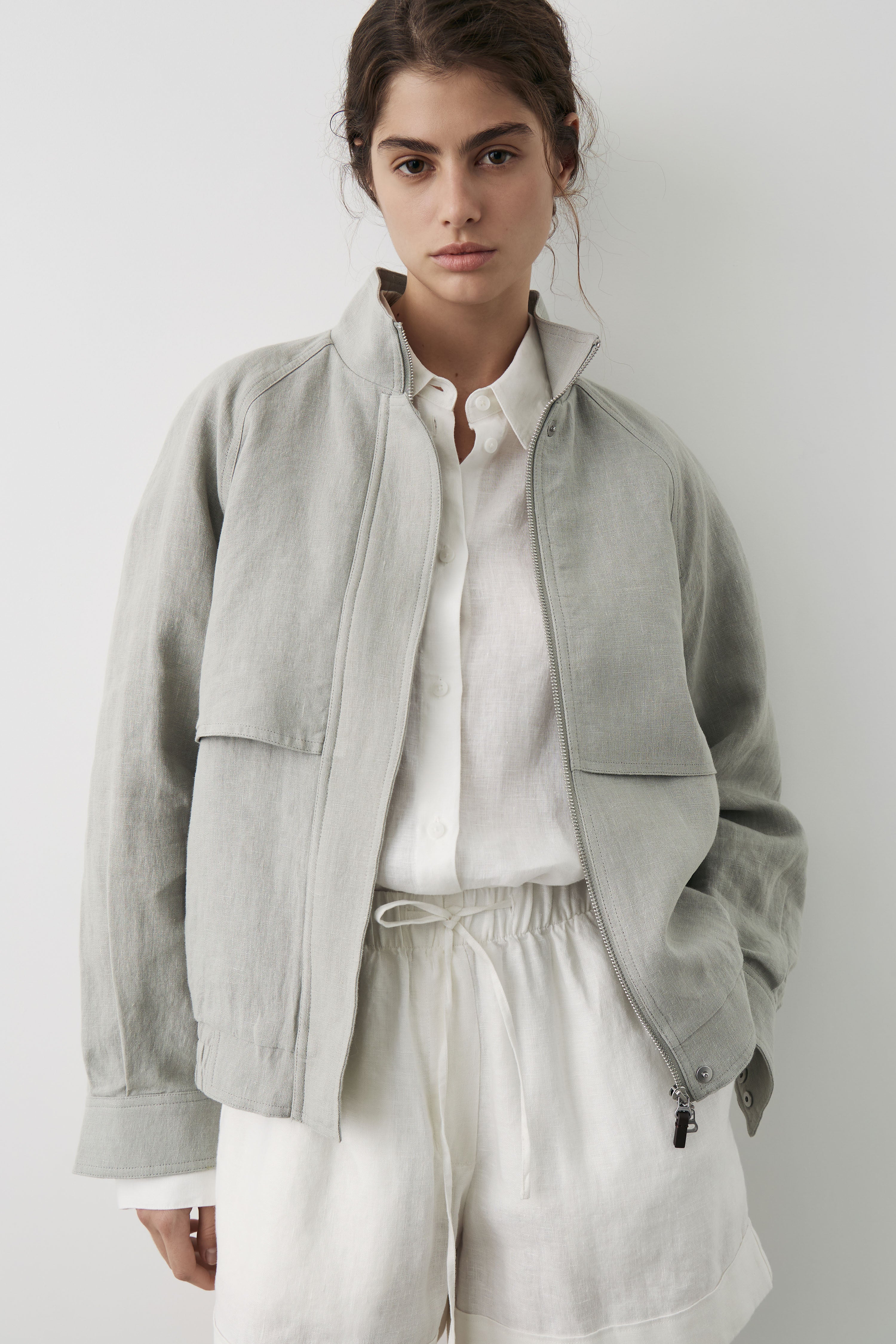 LINEN BOMBER JACKET - Image 3