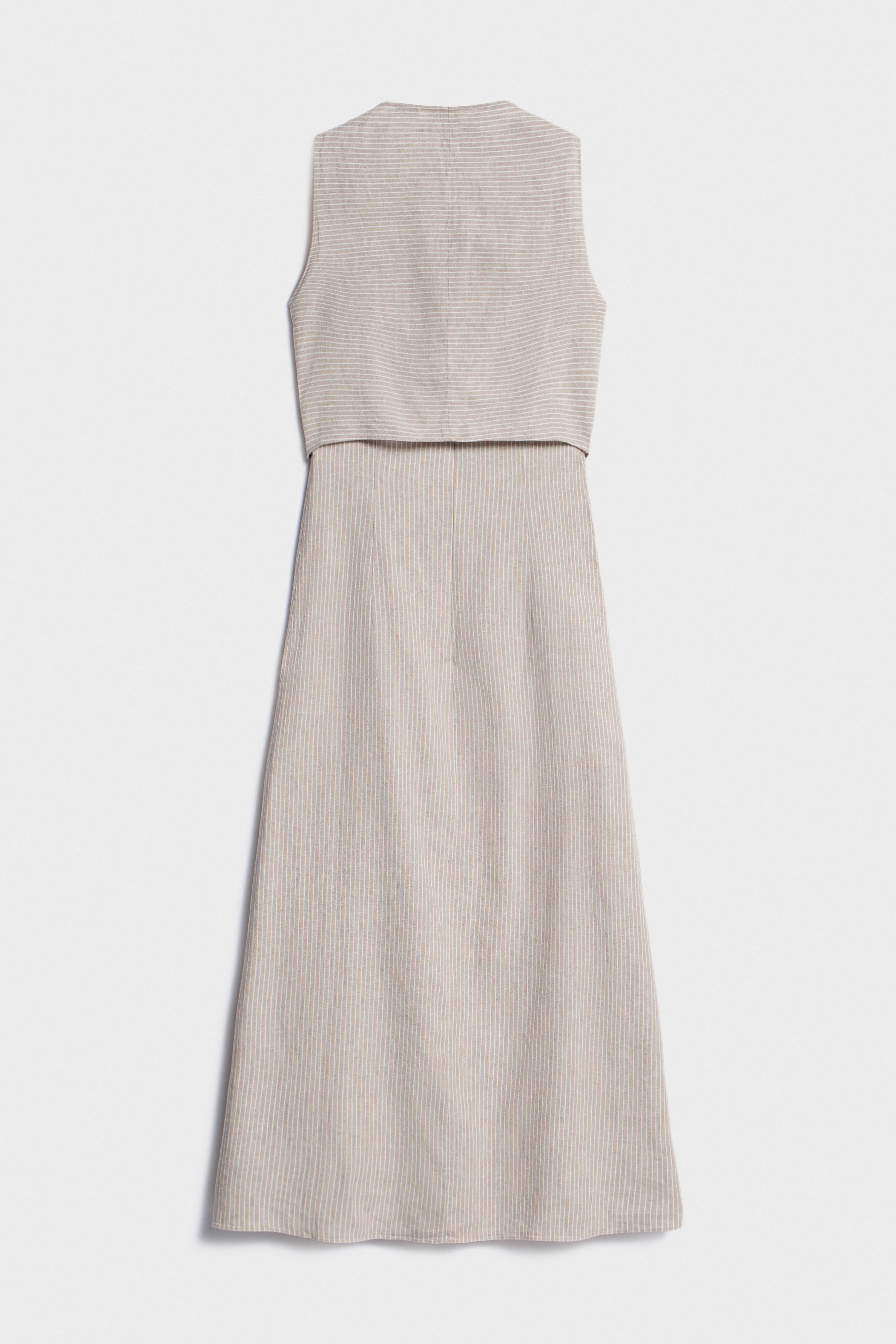 TAILORED VISCOSE-LINEN DRESS - Image 6