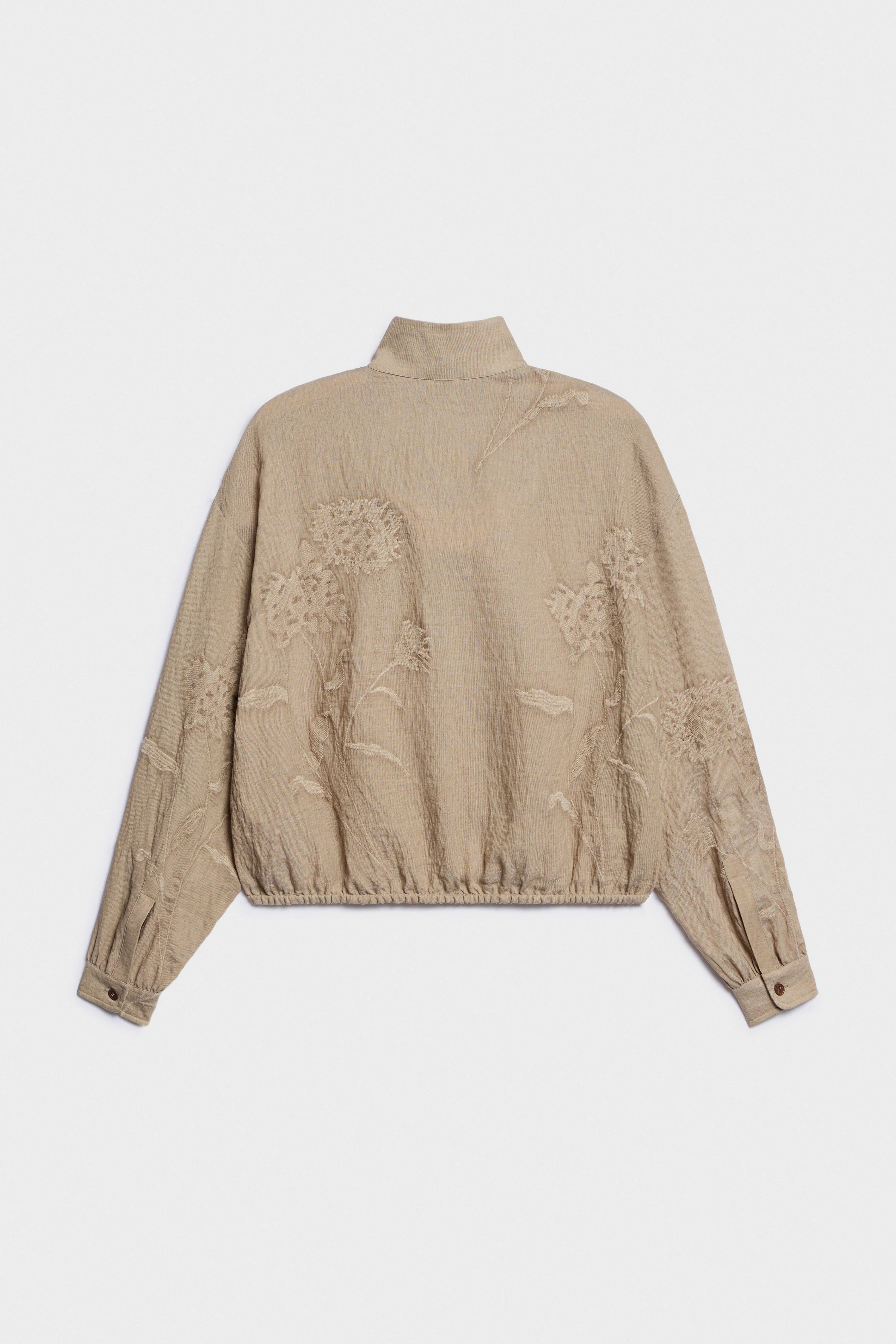 JACQUARD VISCOSE-LINEN BLOUSE - Image 7
