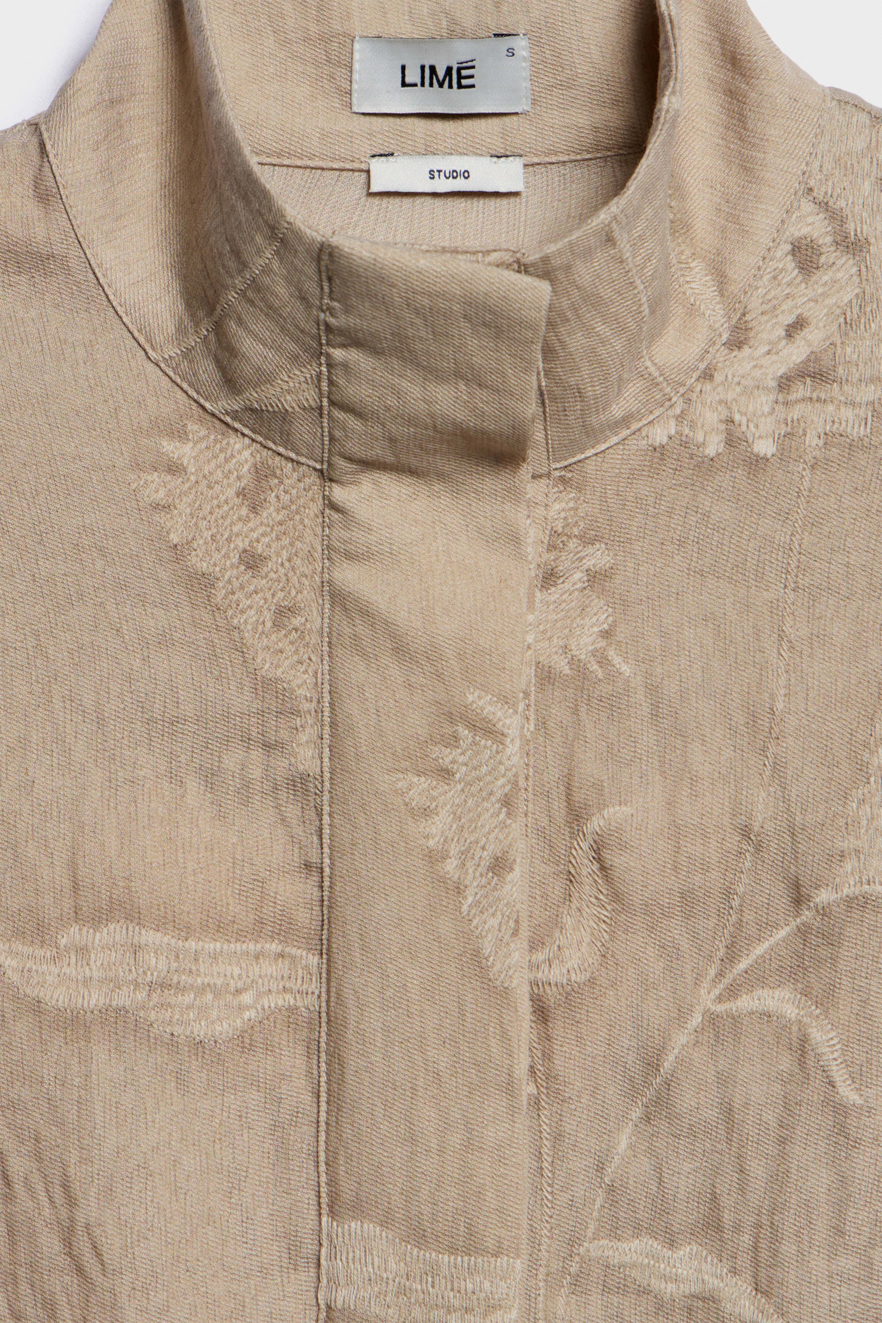 JACQUARD VISCOSE-LINEN BLOUSE - Image 8
