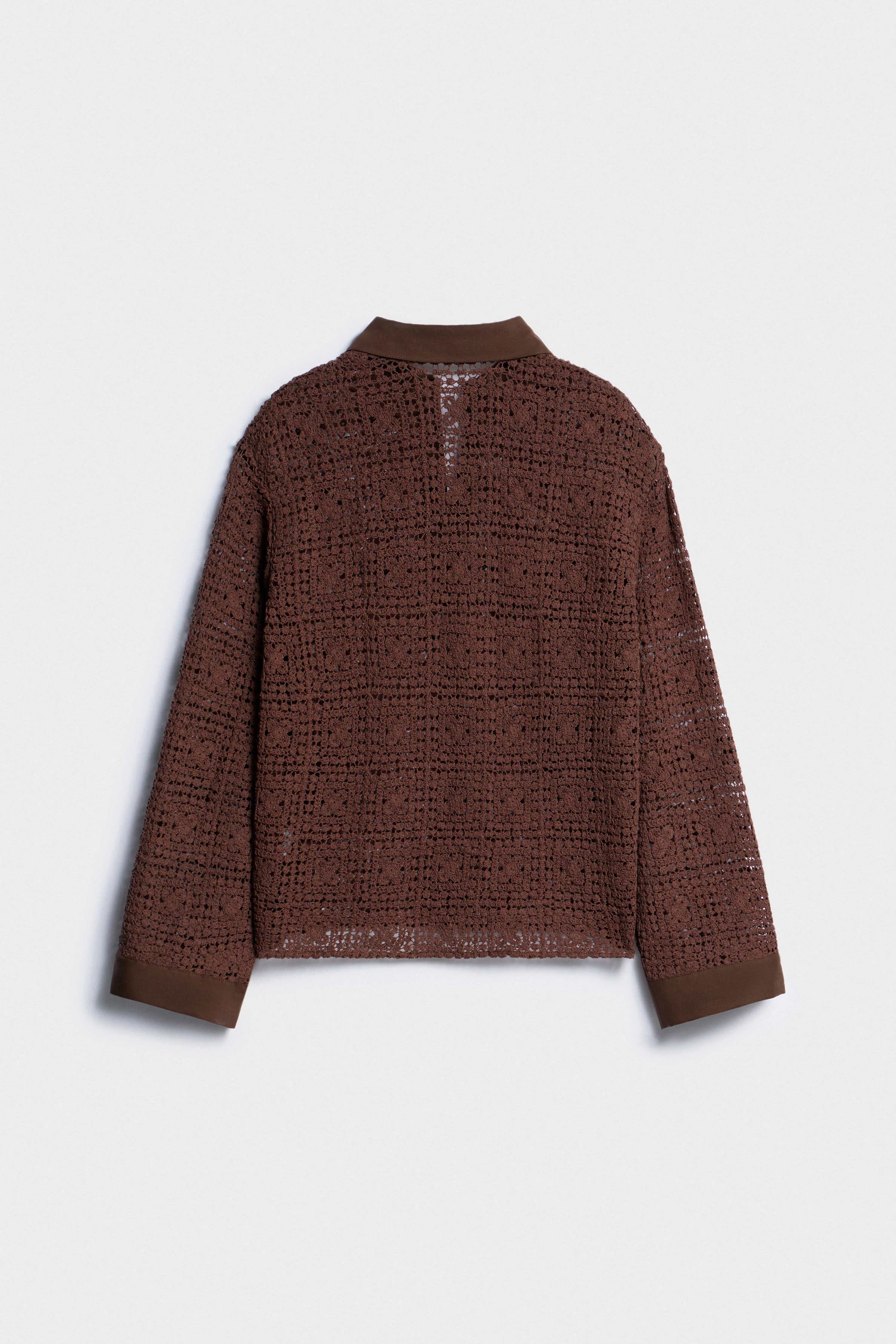 CROCHET-LOOK KNIT POLO SHIRT - Image 6