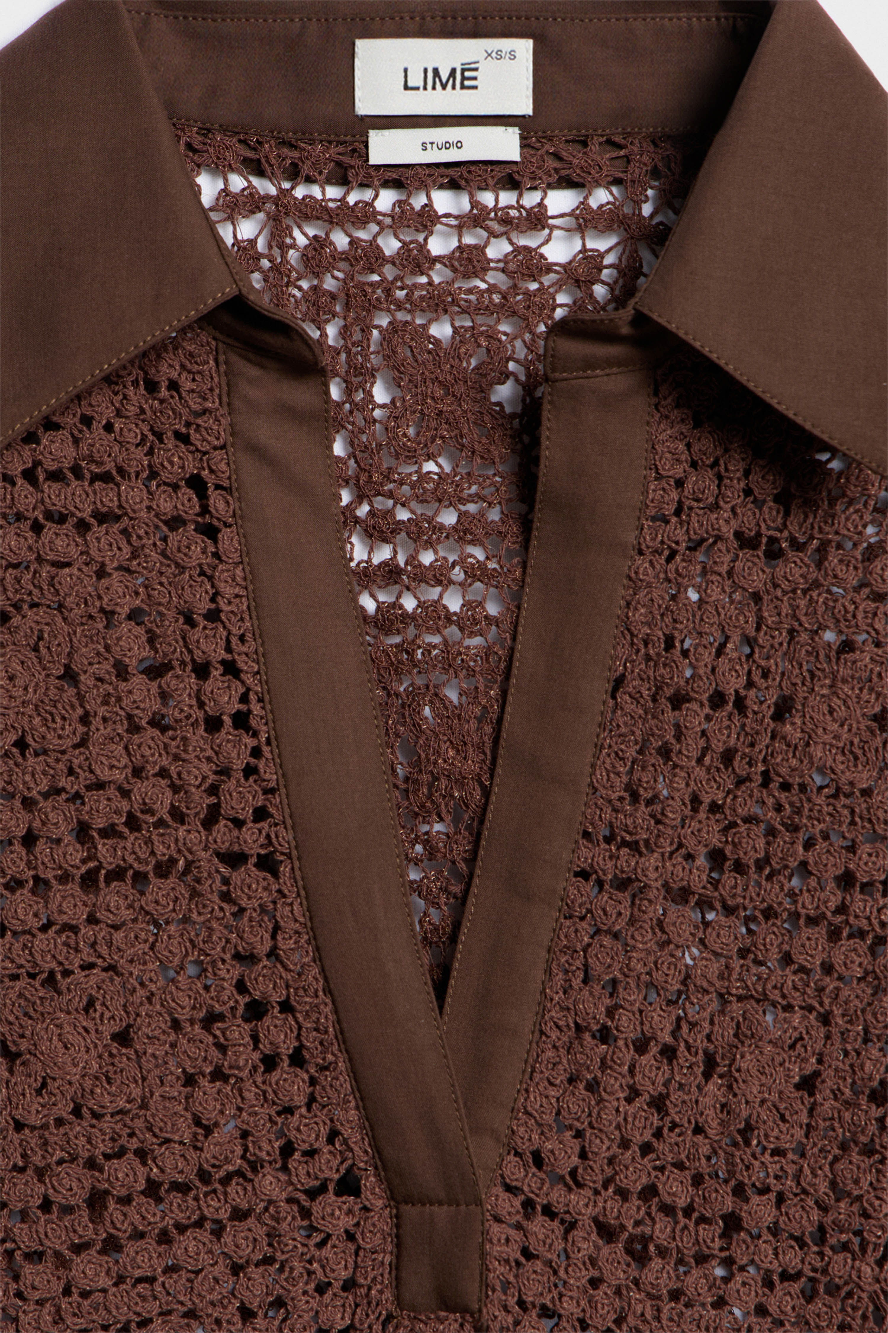 CROCHET-LOOK KNIT POLO SHIRT - Image 7