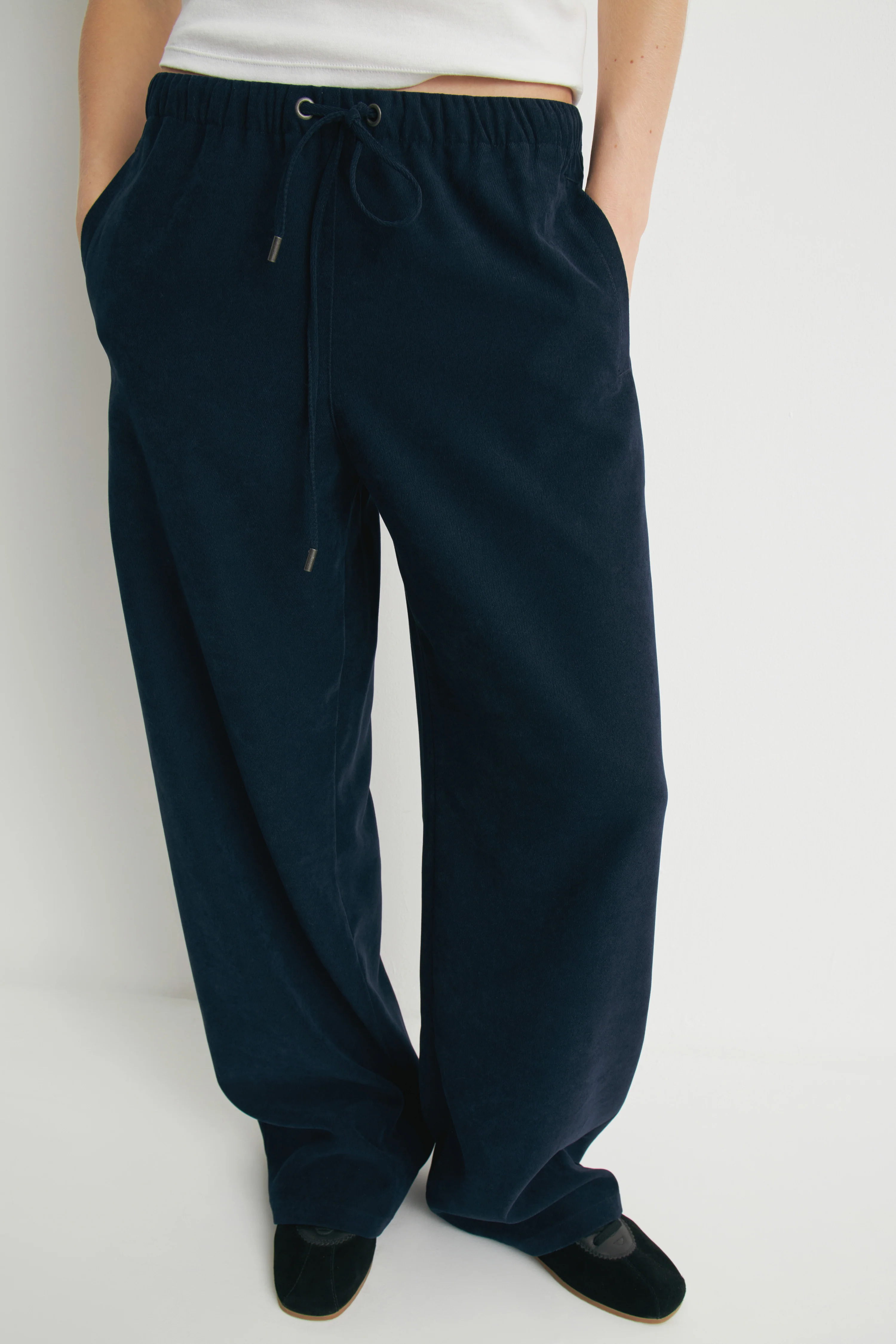 VELOUR WIDE-LEG TROUSERS - Image 3