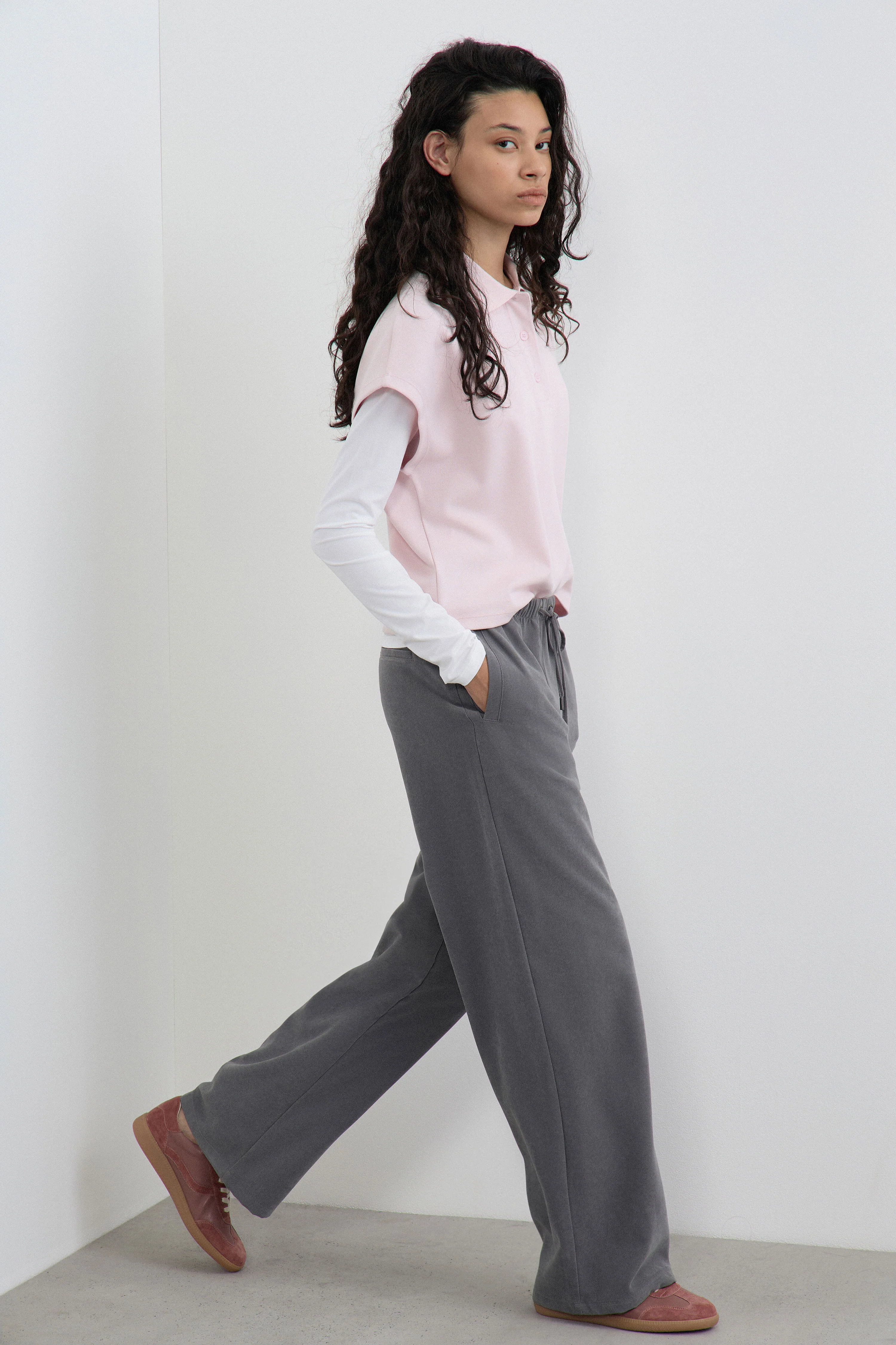 VELOUR WIDE-LEG TROUSERS - Image 3