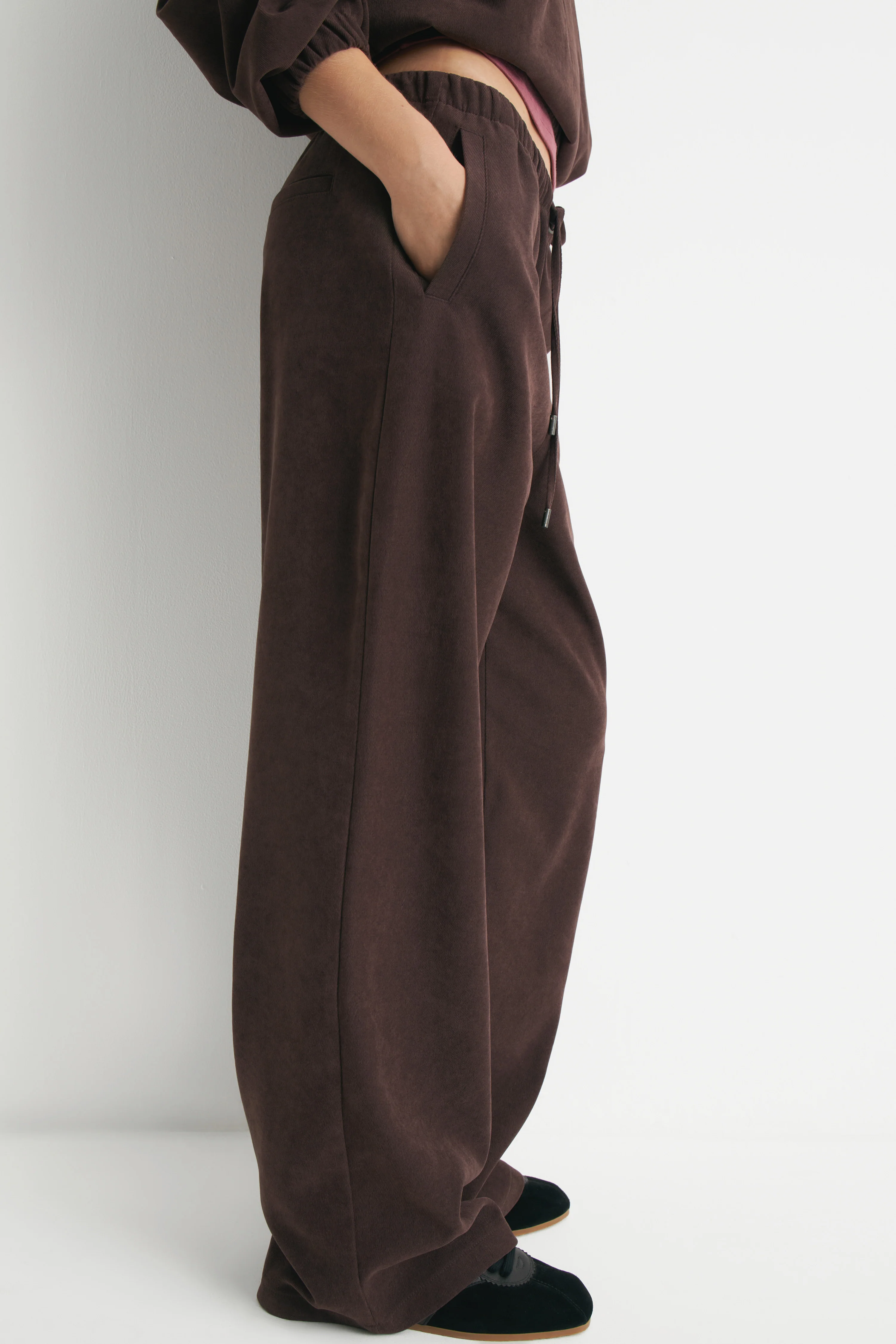 VELOUR WIDE-LEG TROUSERS - Image 3