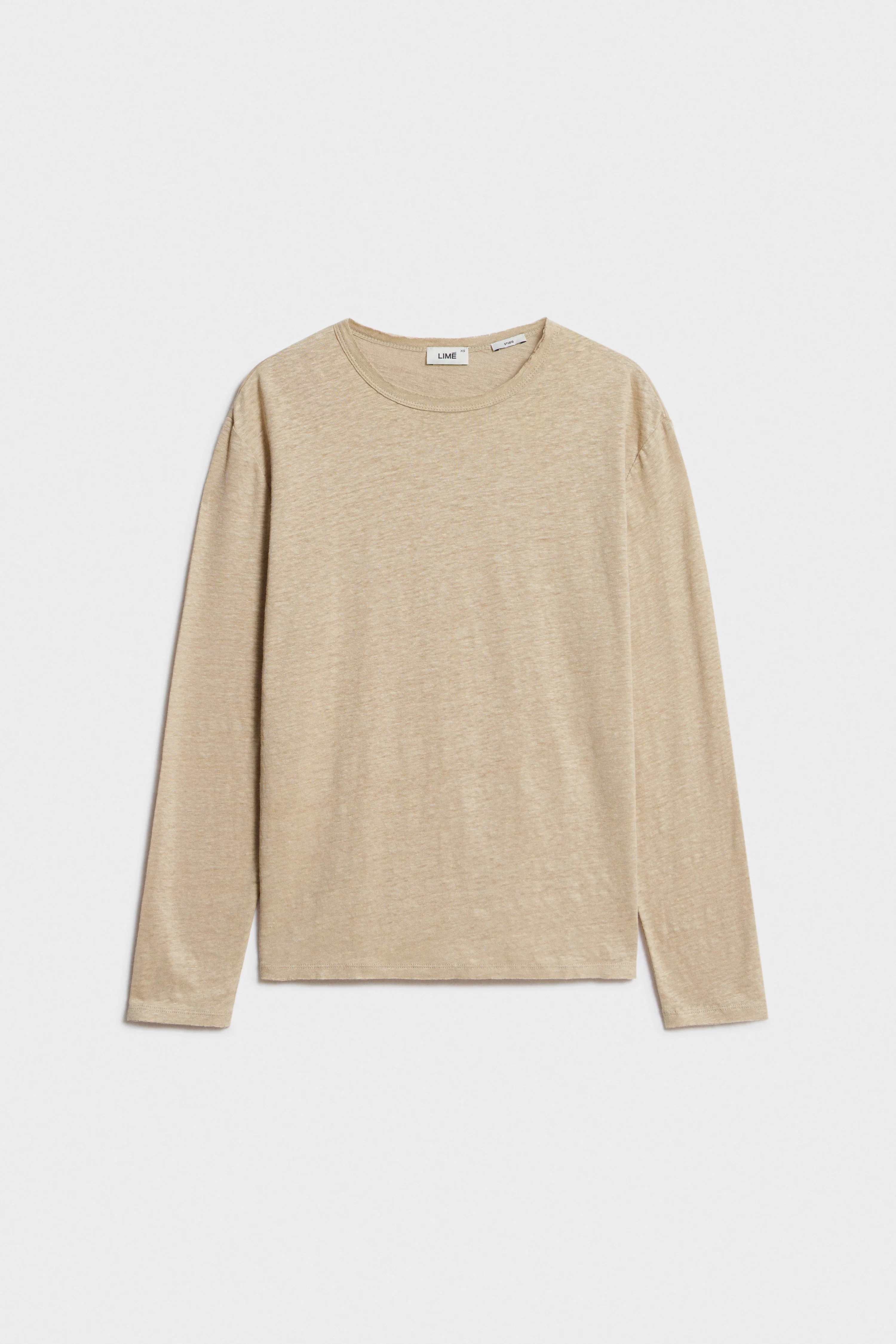 VINTAGE-LOOK LONG-SLEEVED LINEN T-SHIRT - Image 5
