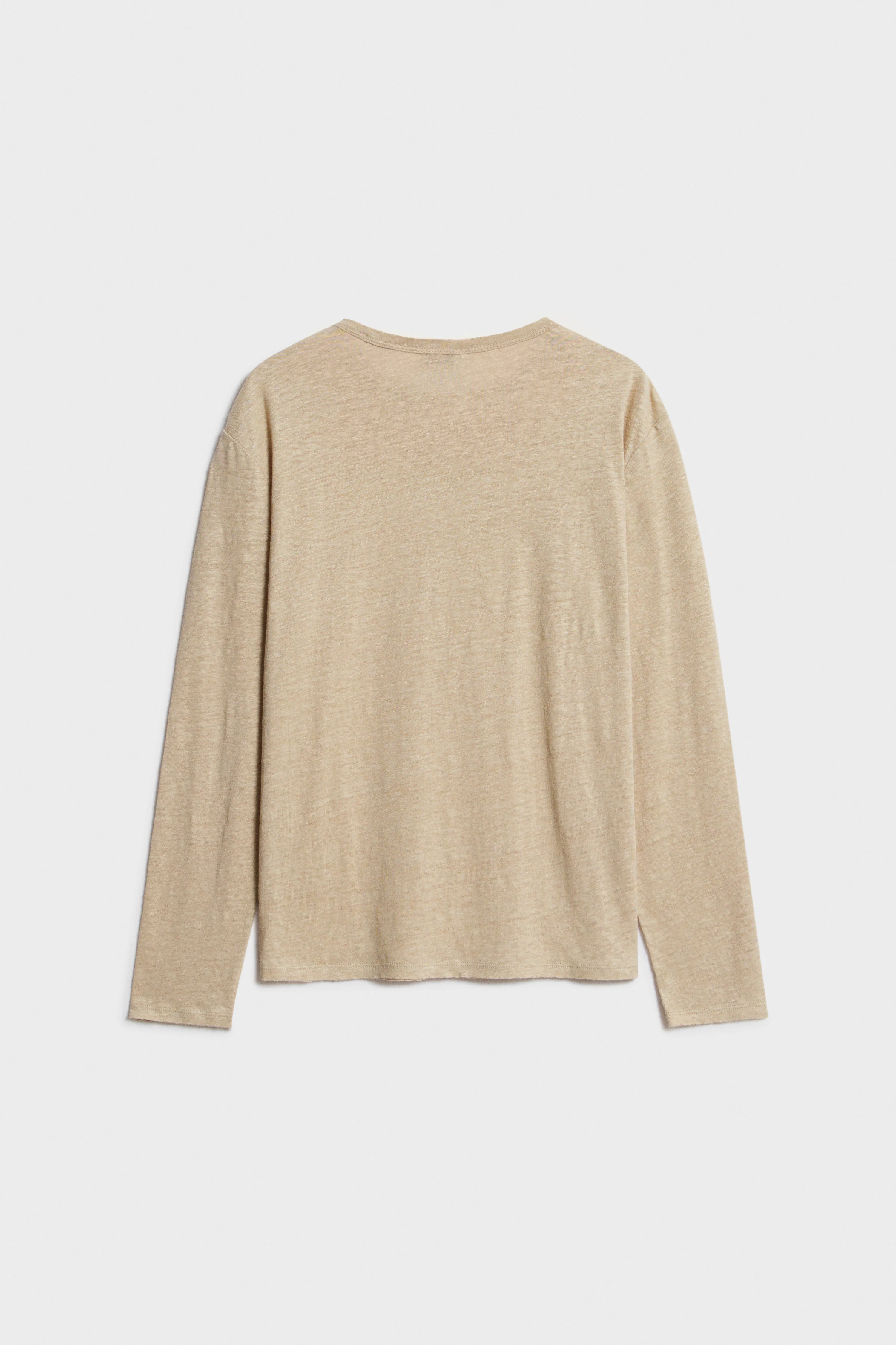 VINTAGE-LOOK LONG-SLEEVED LINEN T-SHIRT - Image 6