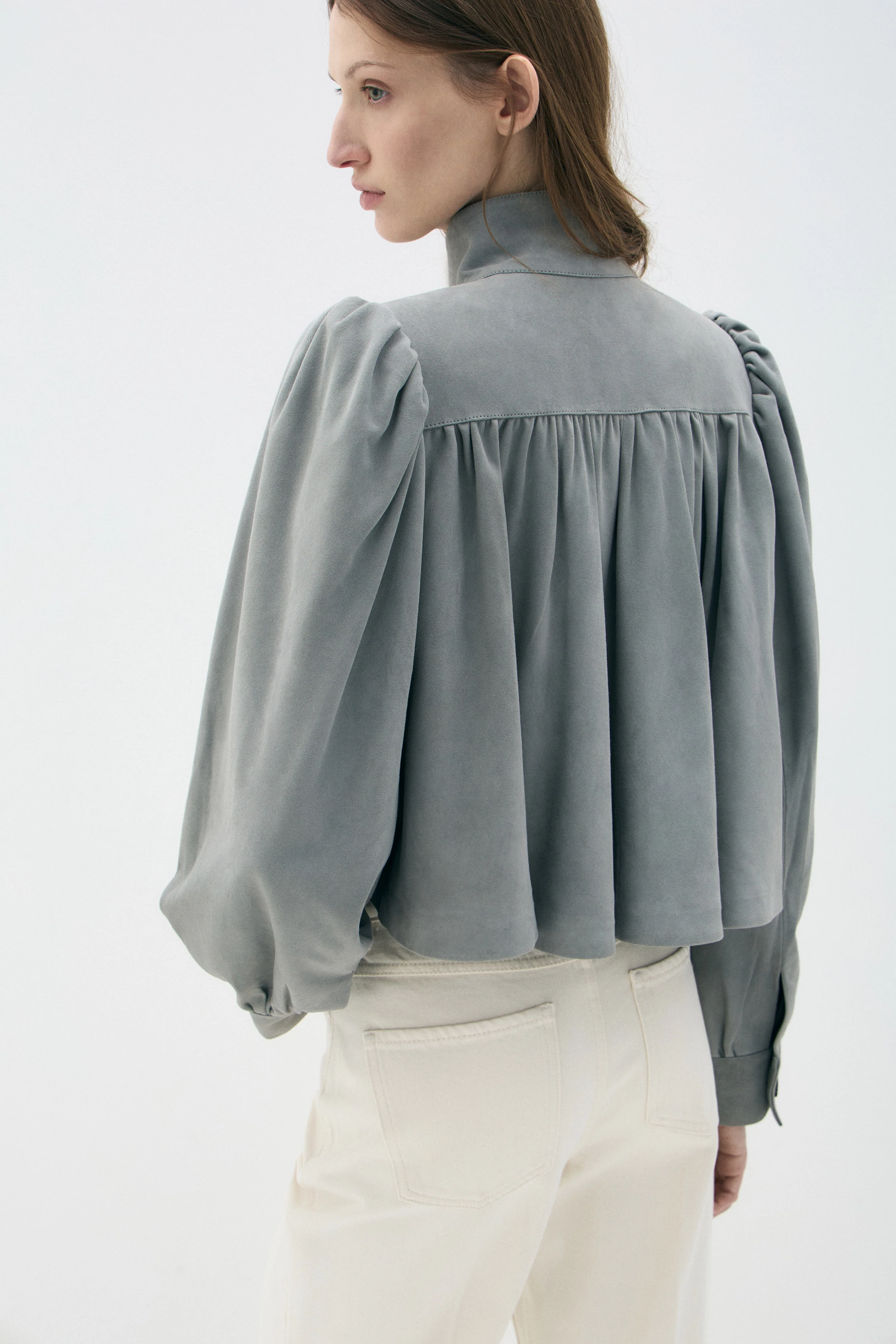 VINTAGE-LOOK SHEEP SUEDE BLAZER - Image 4