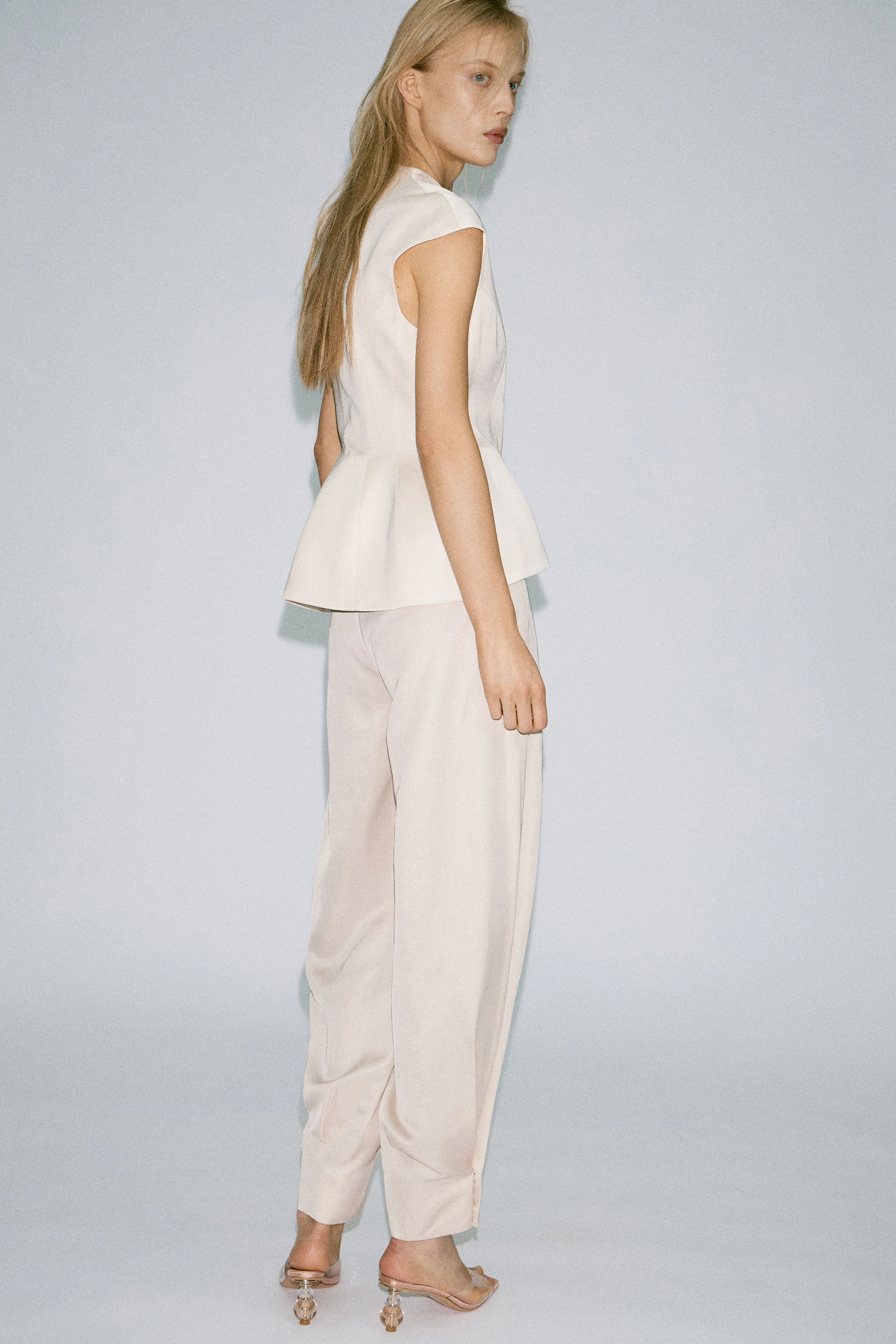 VISCOSE-LINEN BLOOMER TROUSERS - Image 3