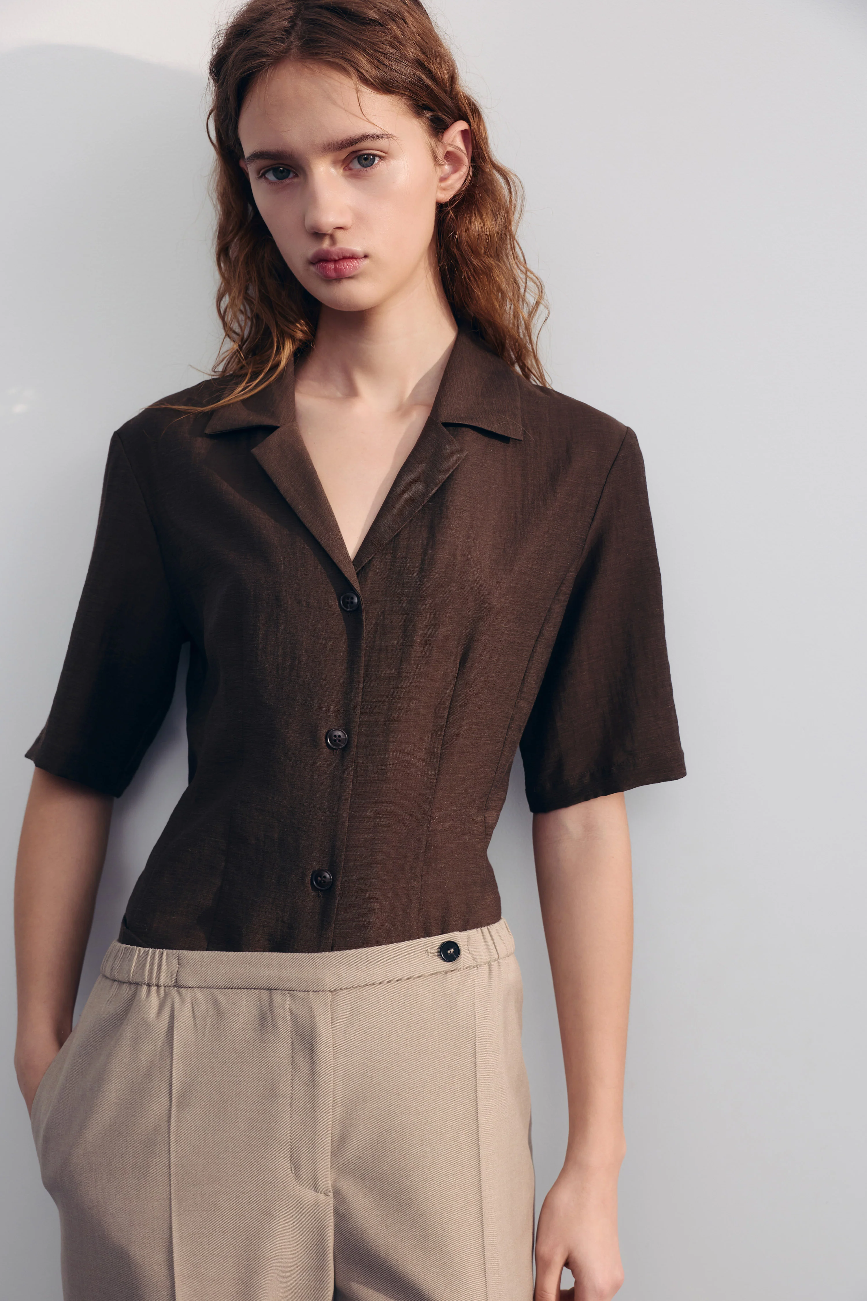 VISCOSE-LINEN SHIRT