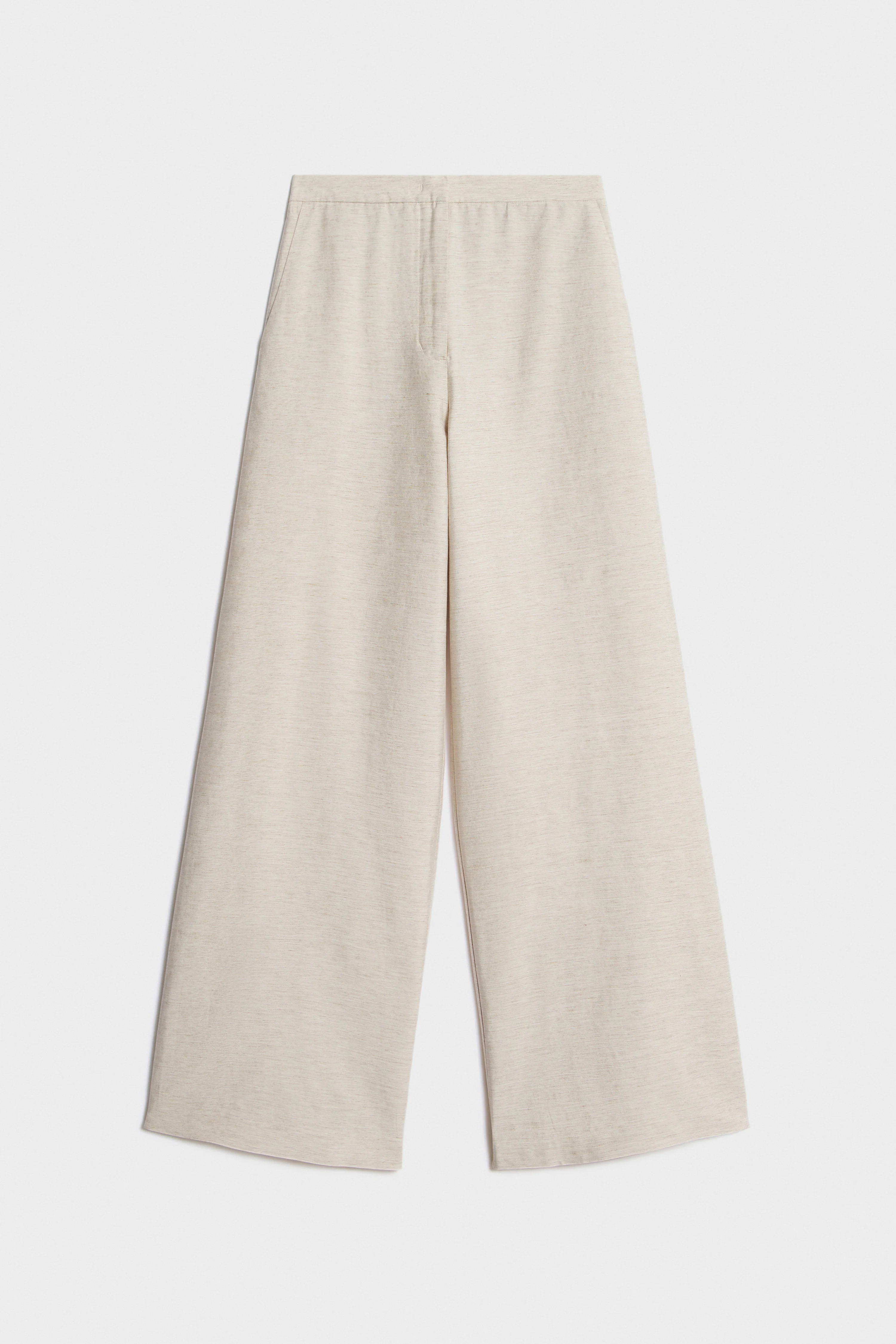 VISCOSE-LINEN WIDE TROUSERS - Image 5