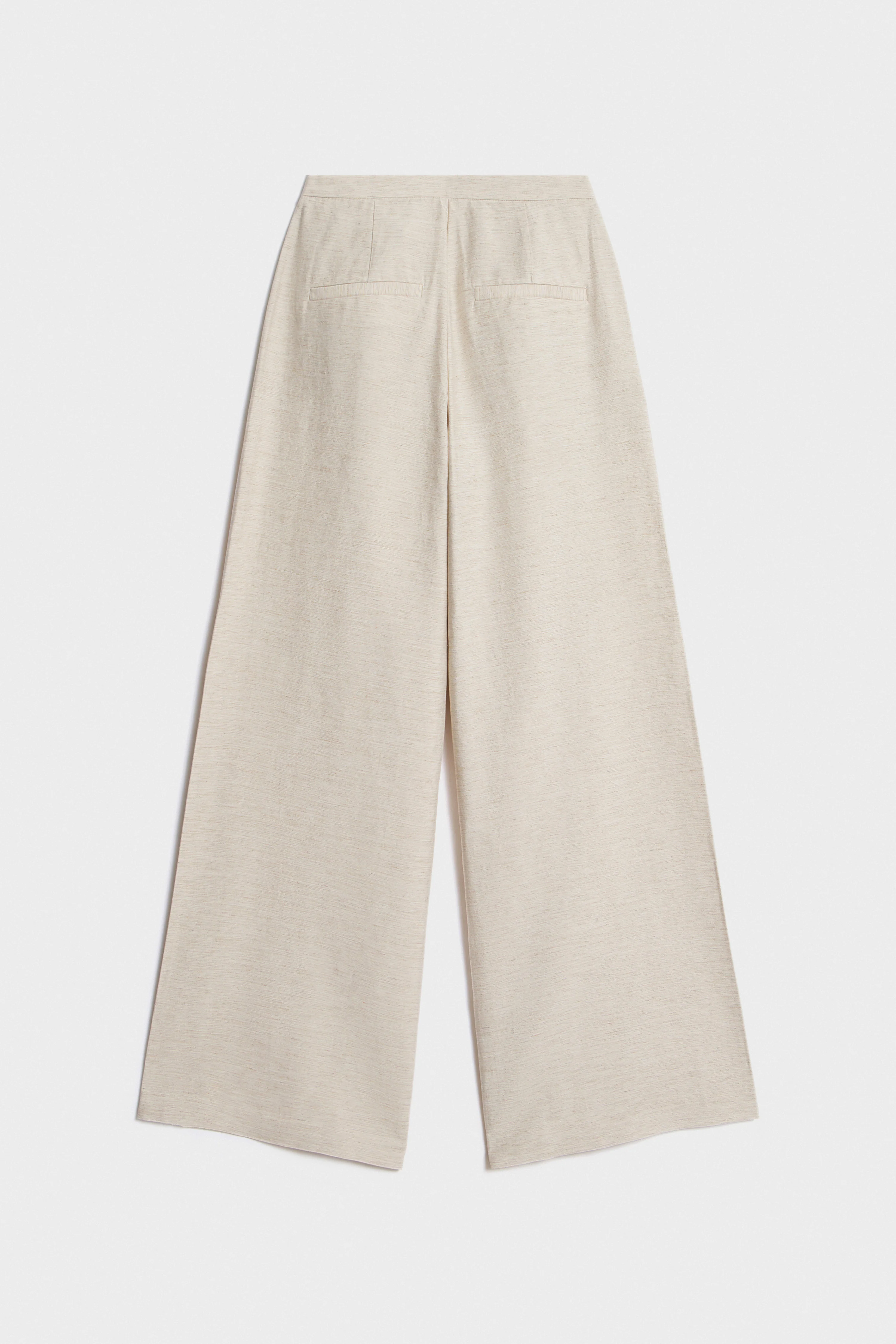 VISCOSE-LINEN WIDE TROUSERS - Image 6