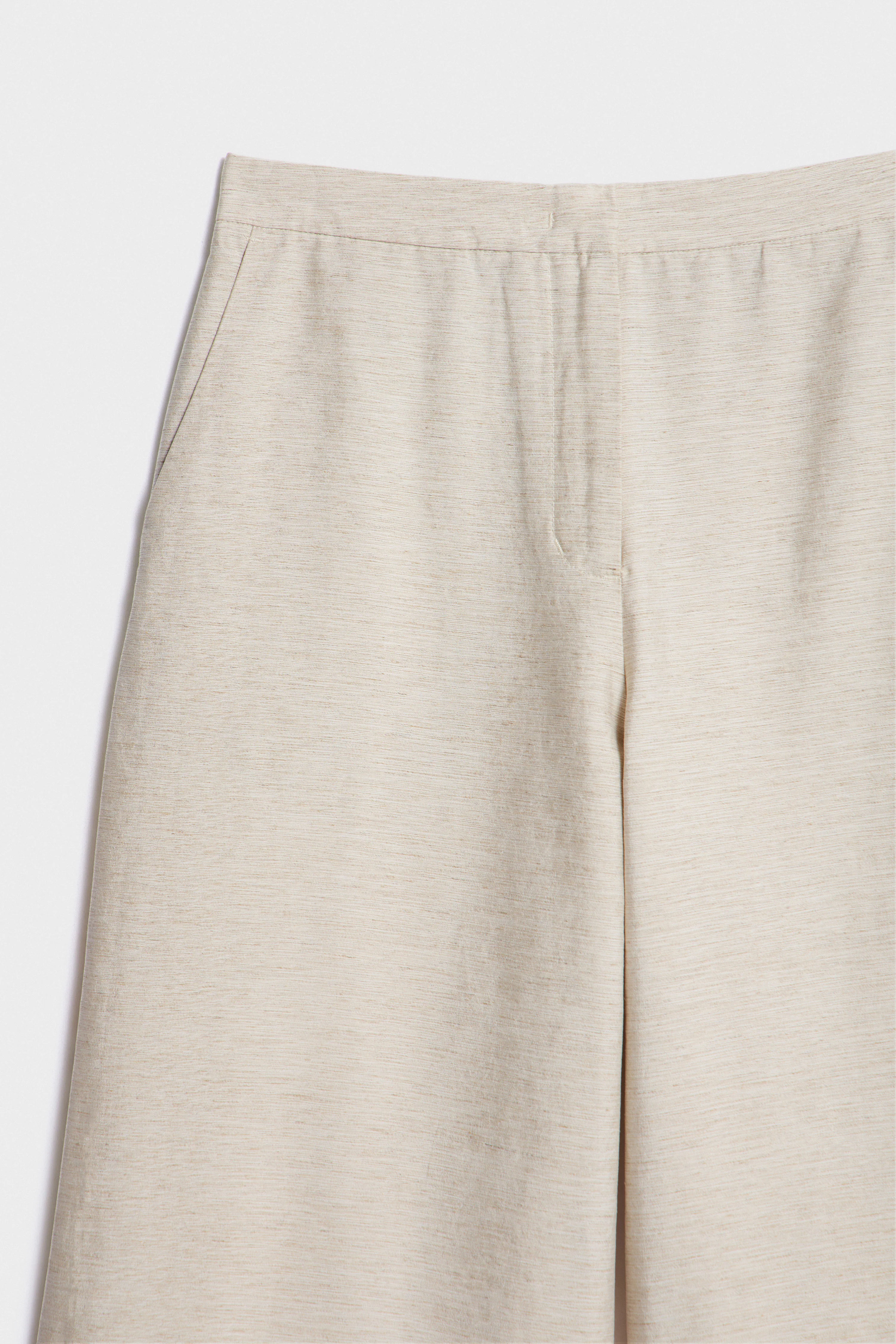 VISCOSE-LINEN WIDE TROUSERS - Image 7