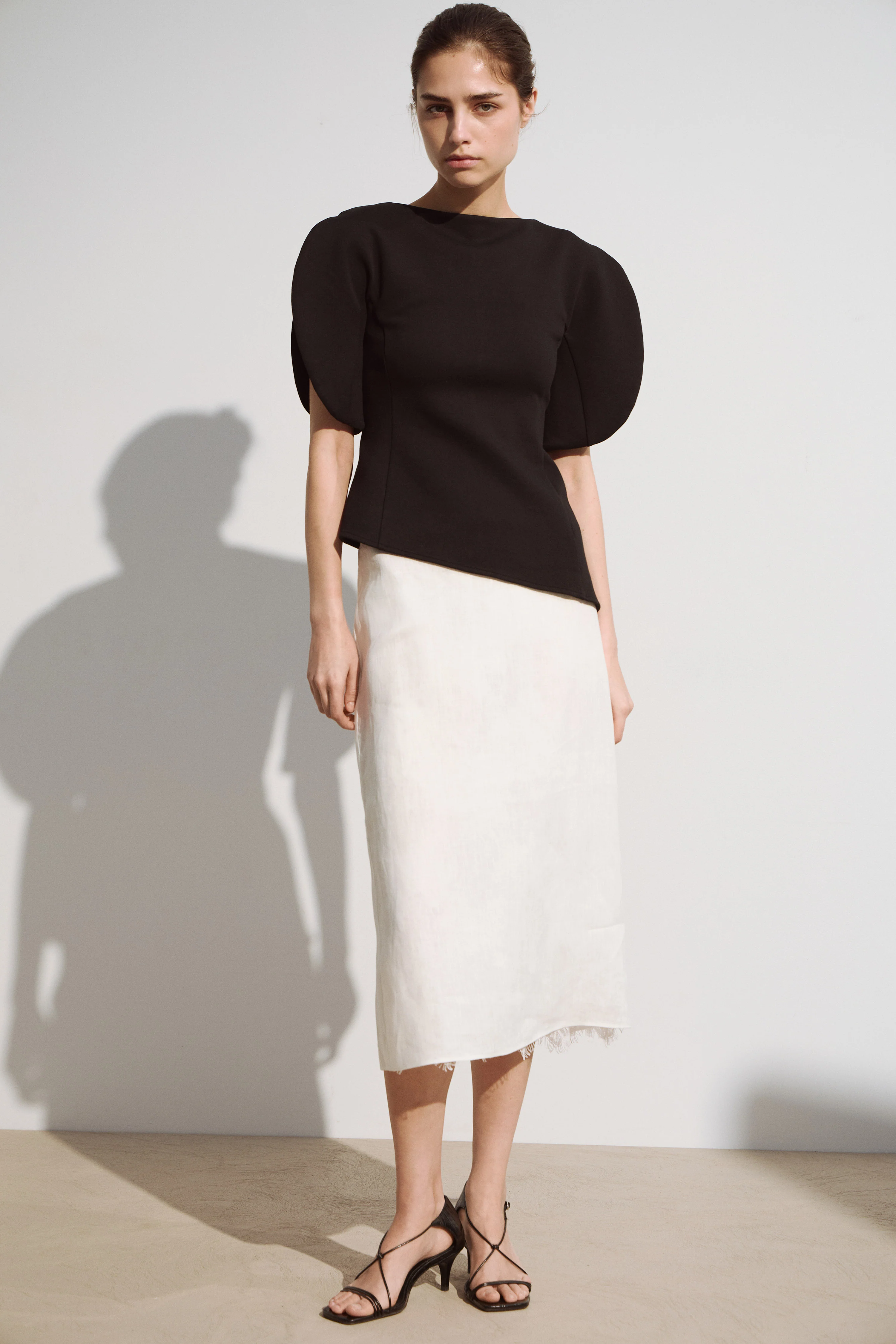 VOLUME-SLEEVE COTTON-BLEND BLOUSE - Image 2