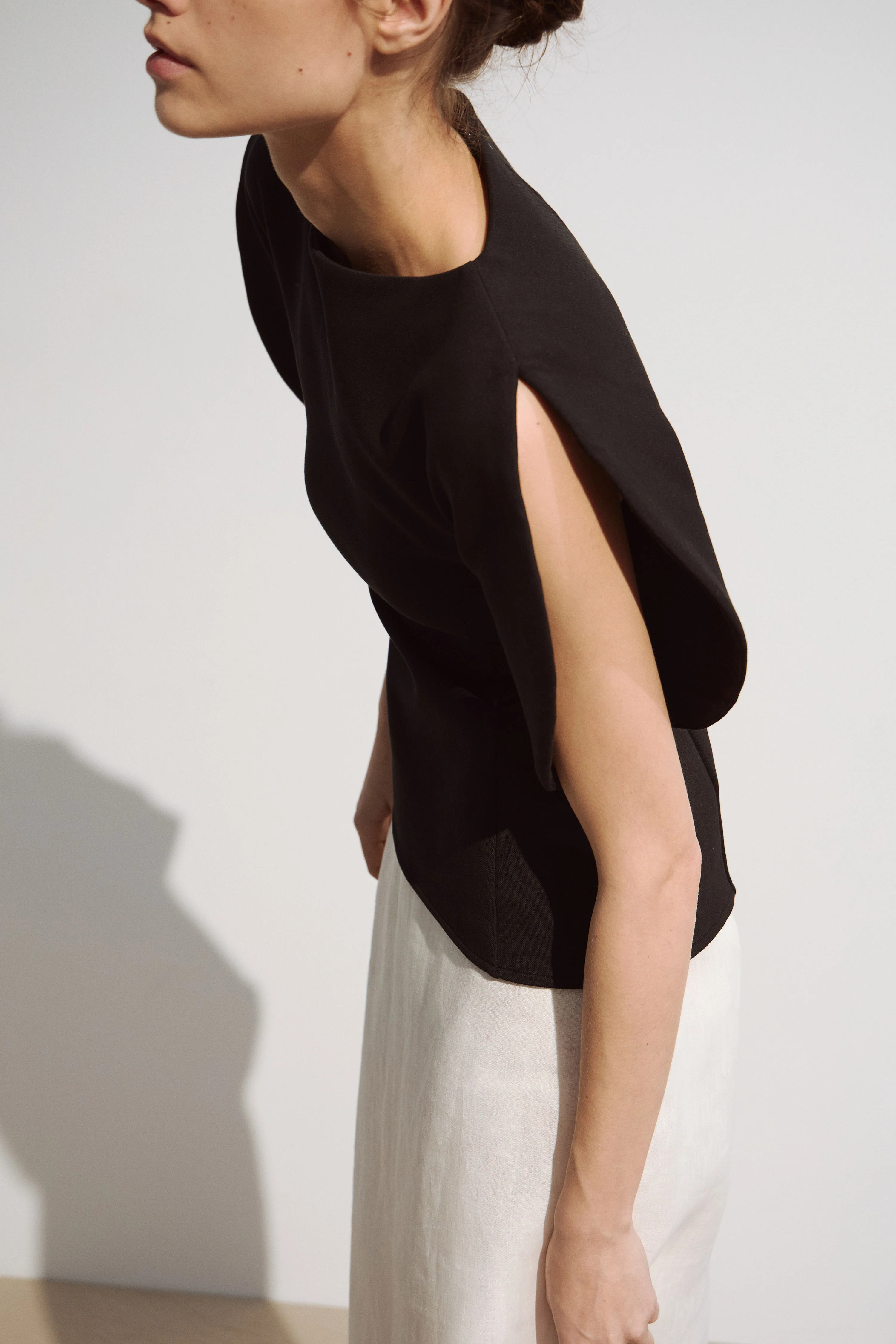 VOLUME-SLEEVE COTTON-BLEND BLOUSE - Image 3