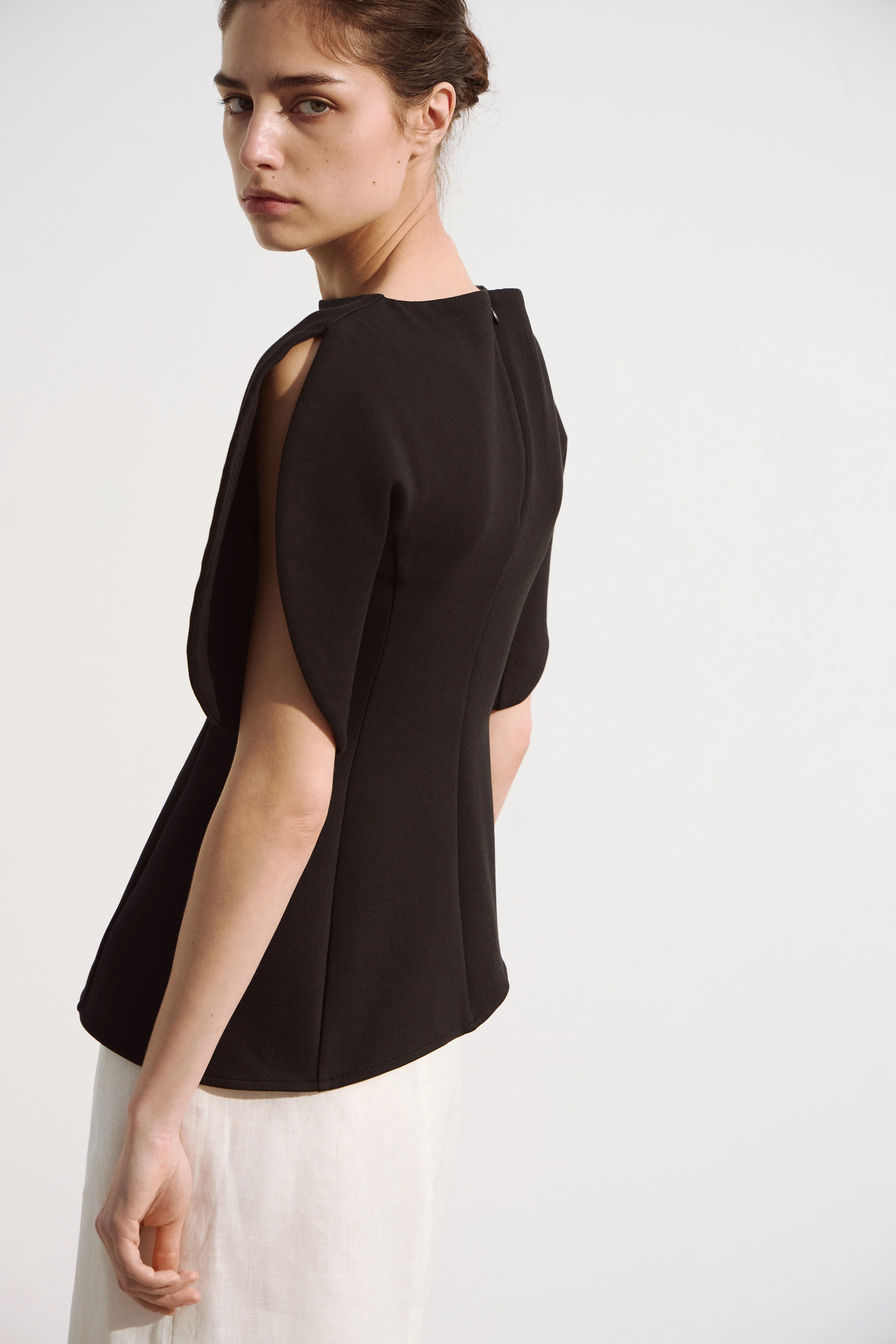 VOLUME-SLEEVE COTTON-BLEND BLOUSE - Image 4