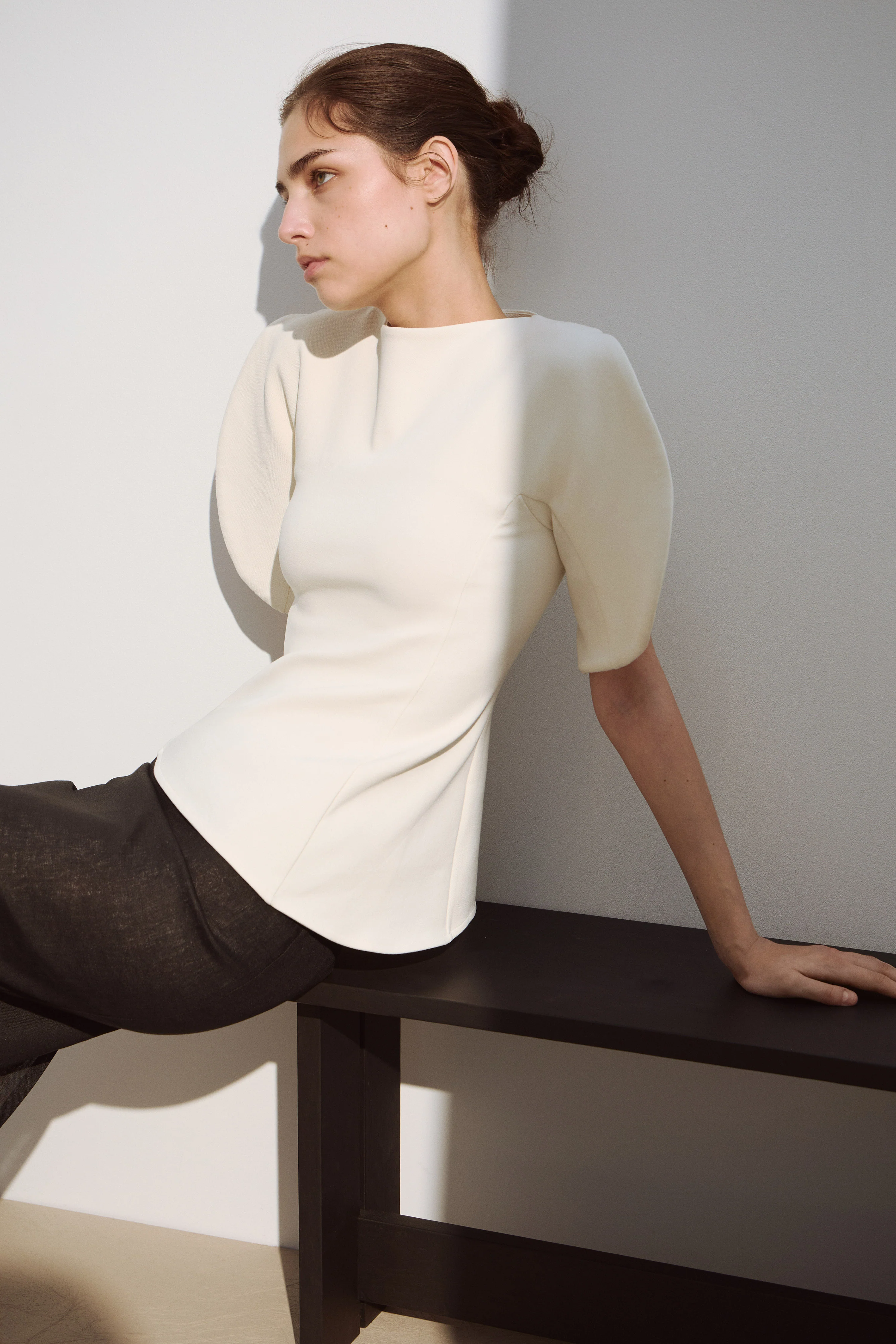 VOLUME-SLEEVE COTTON-BLEND BLOUSE - Image 3