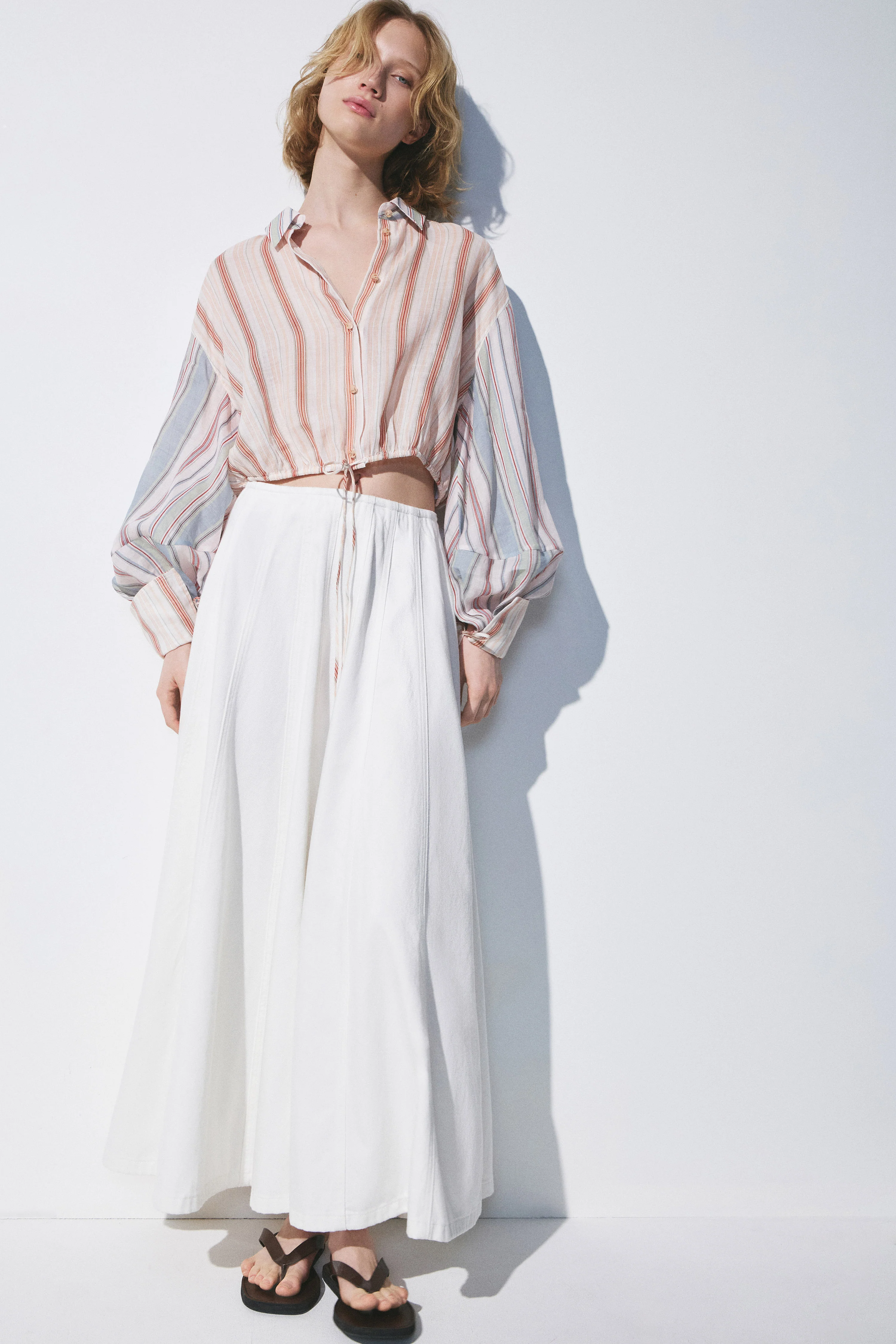 VOLUME-SLEEVE RAMIE BLOUSE