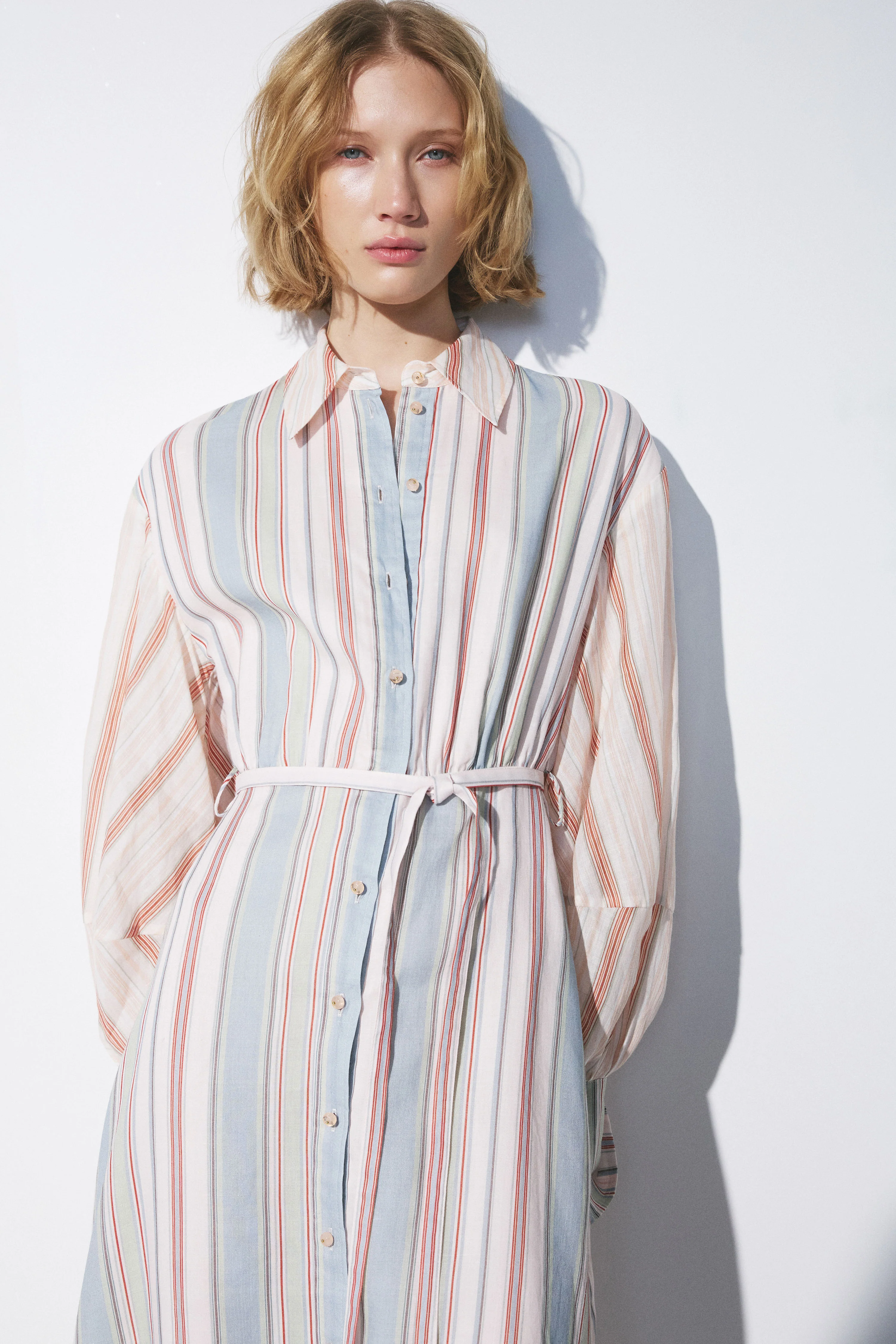VOLUME-SLEEVE RAMIE DRESS