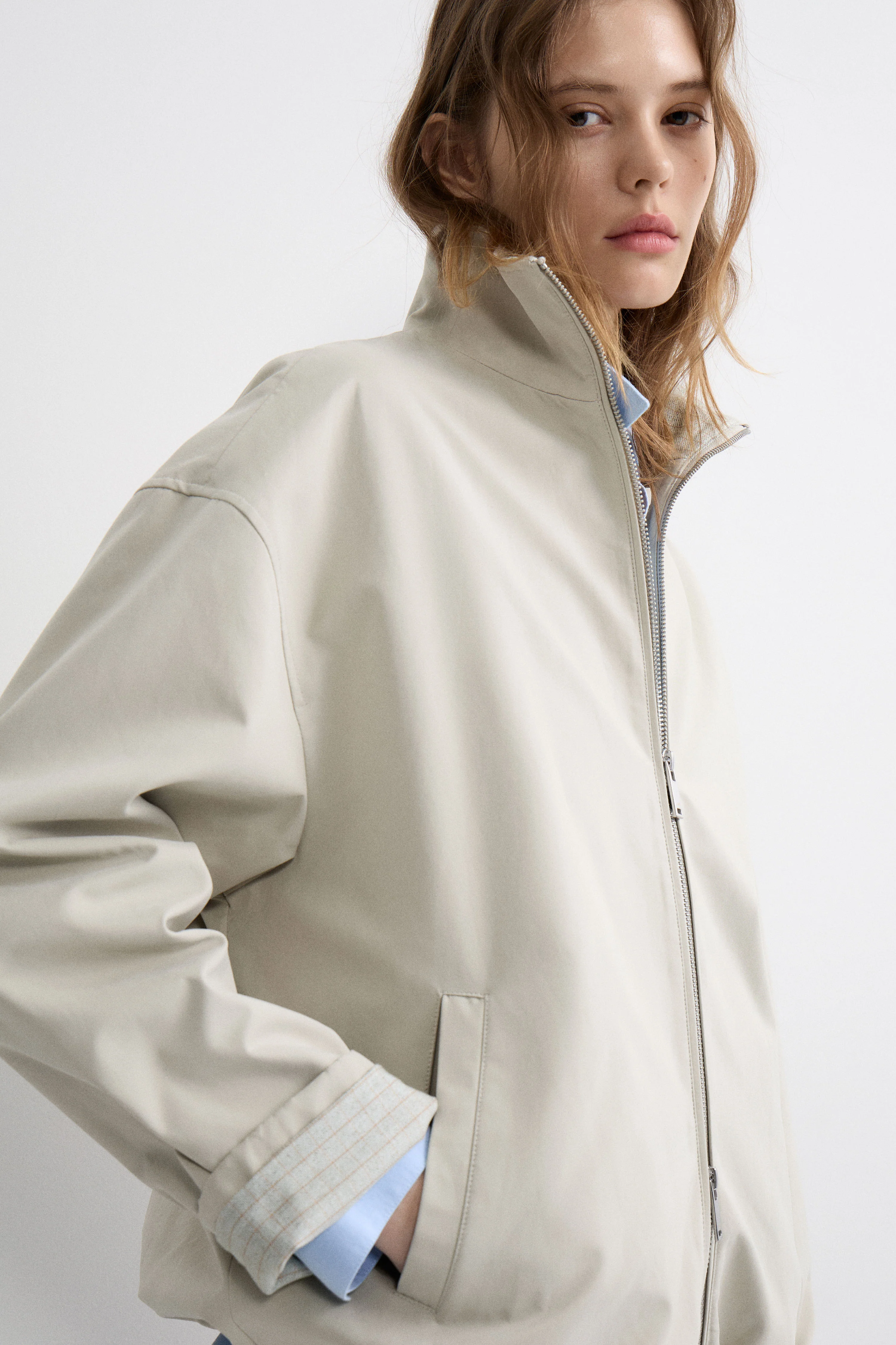 HIGH COLLAR COTTON JACKET
