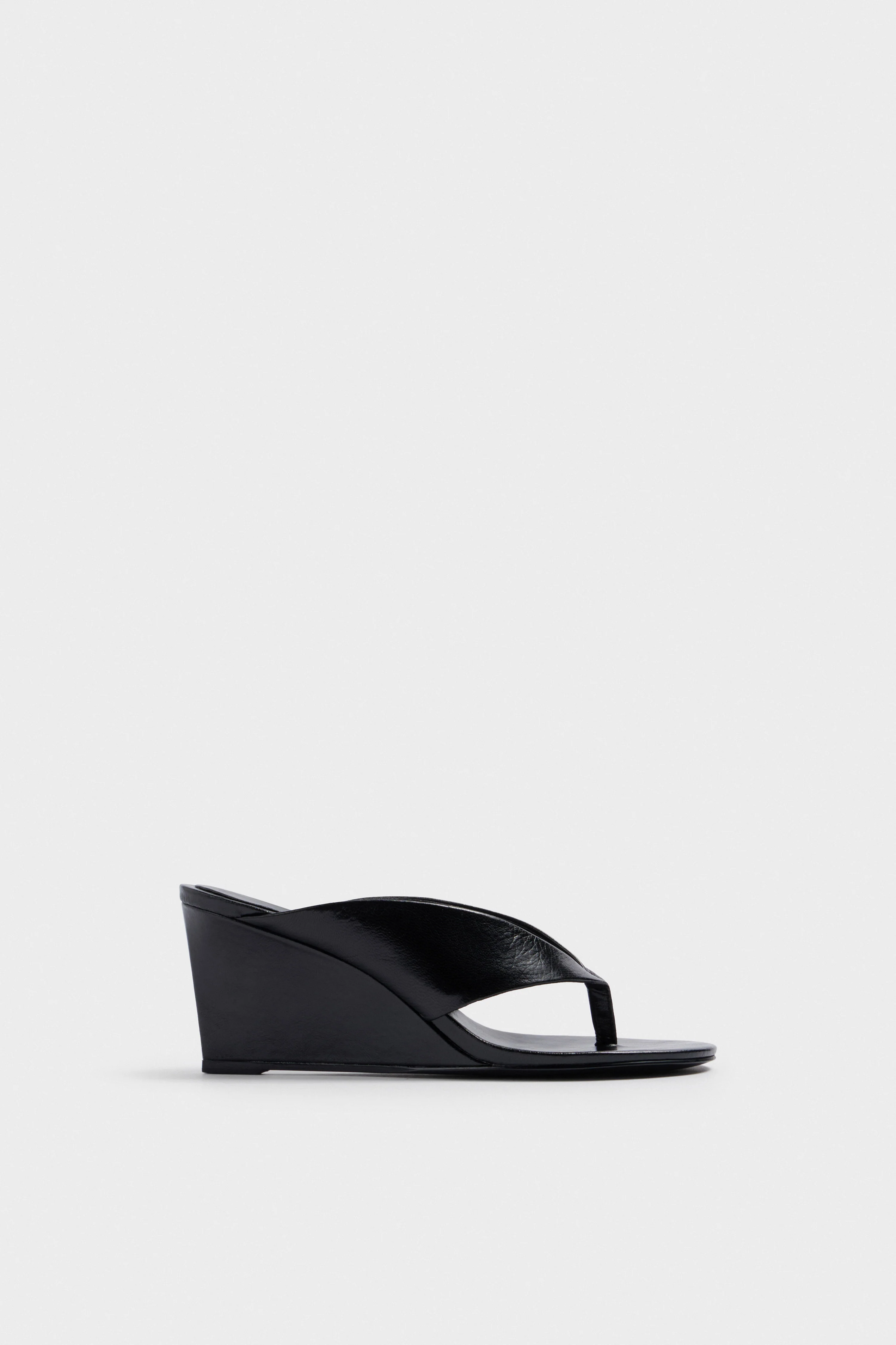 WEDGE HEEL LEATHER SANDALS - Image 3