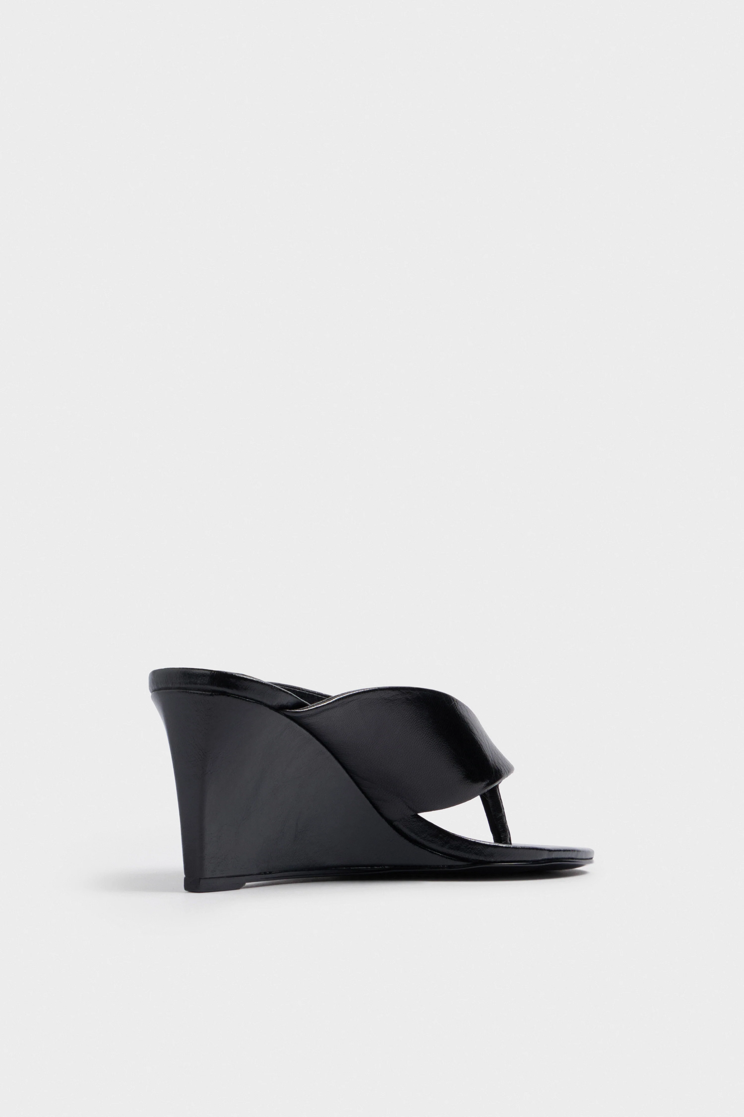 WEDGE HEEL LEATHER SANDALS - Image 4
