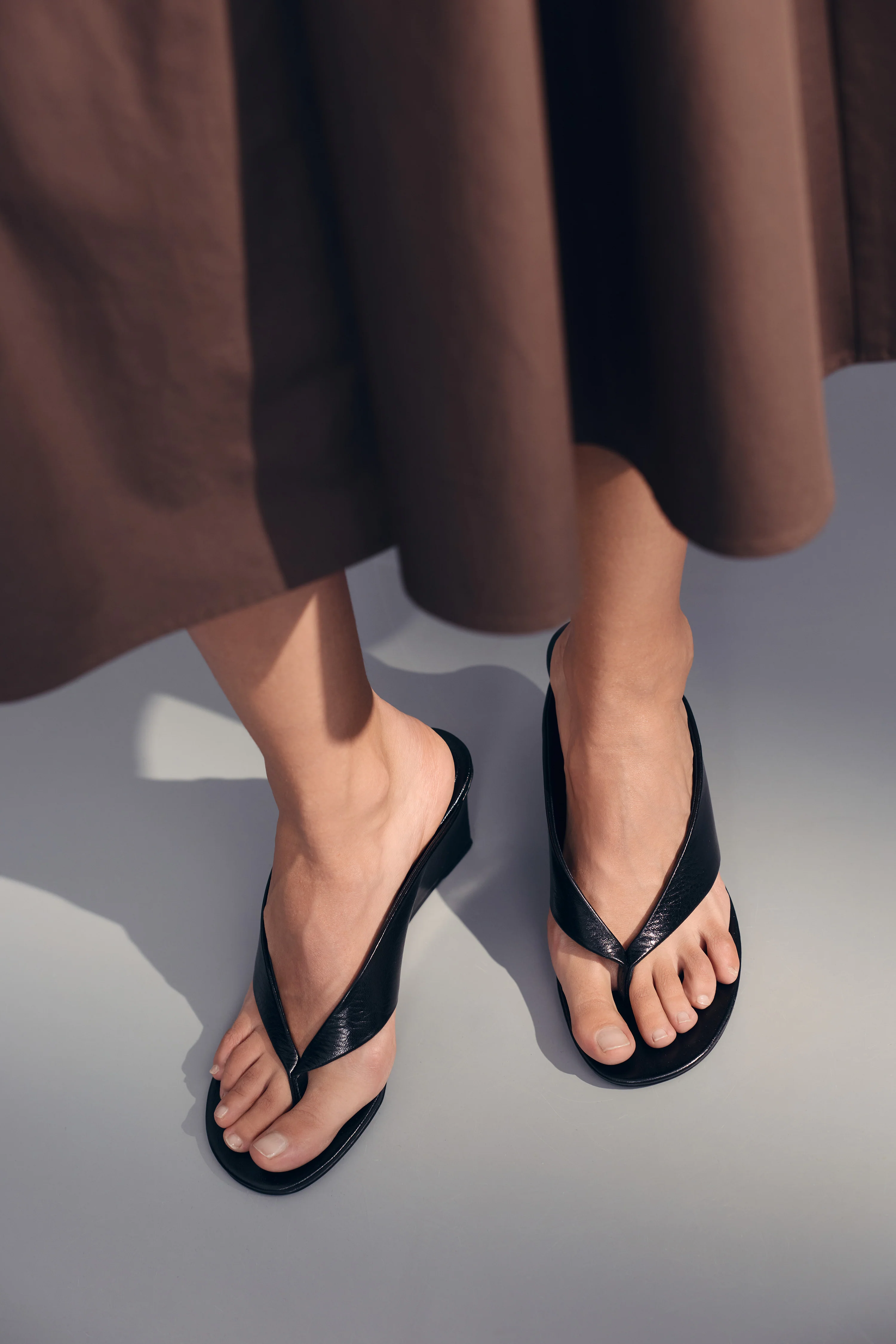 WEDGE HEEL LEATHER SANDALS - Image 7