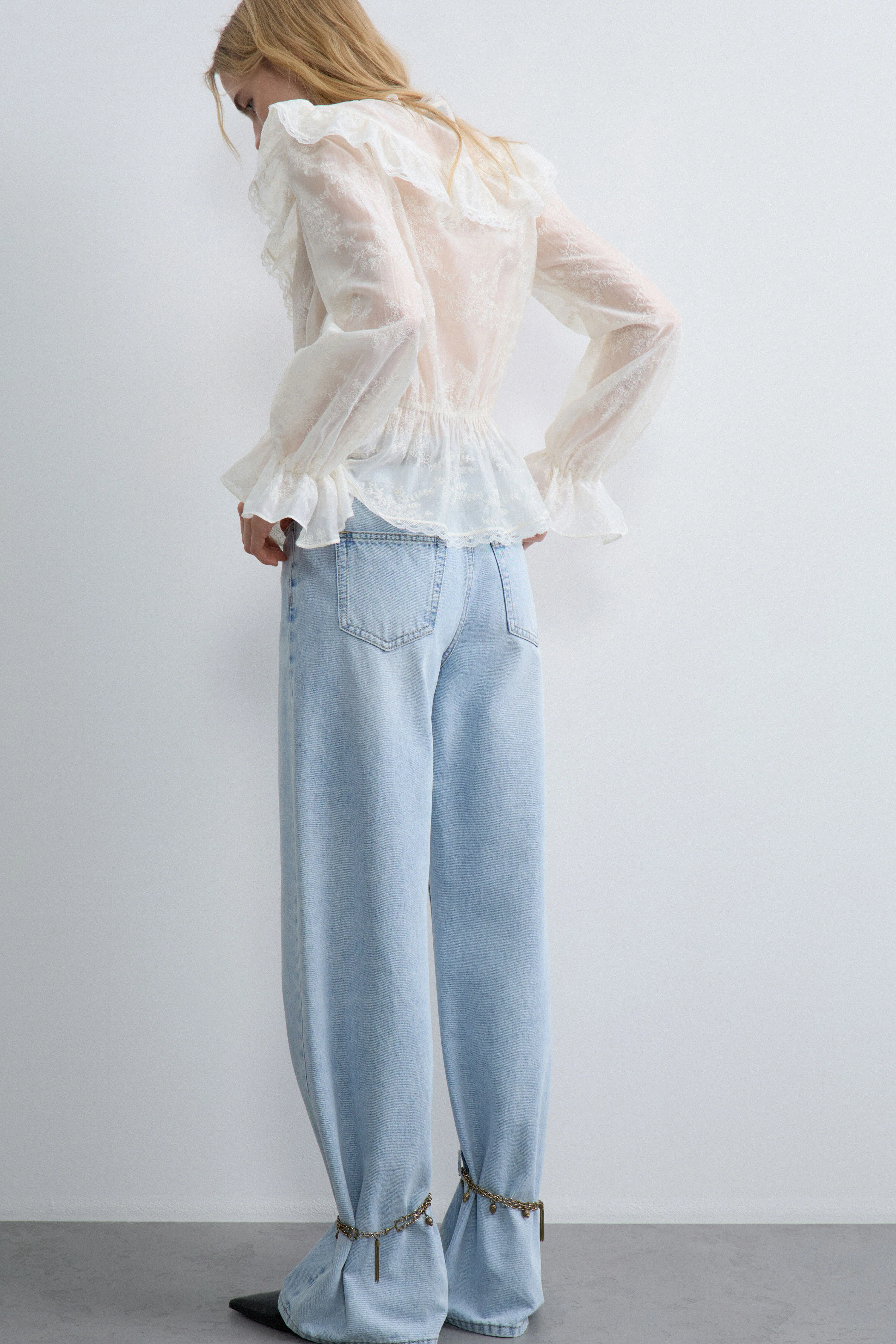 WIDE JEANS WITH ANKLE BRACELETS - Image 5