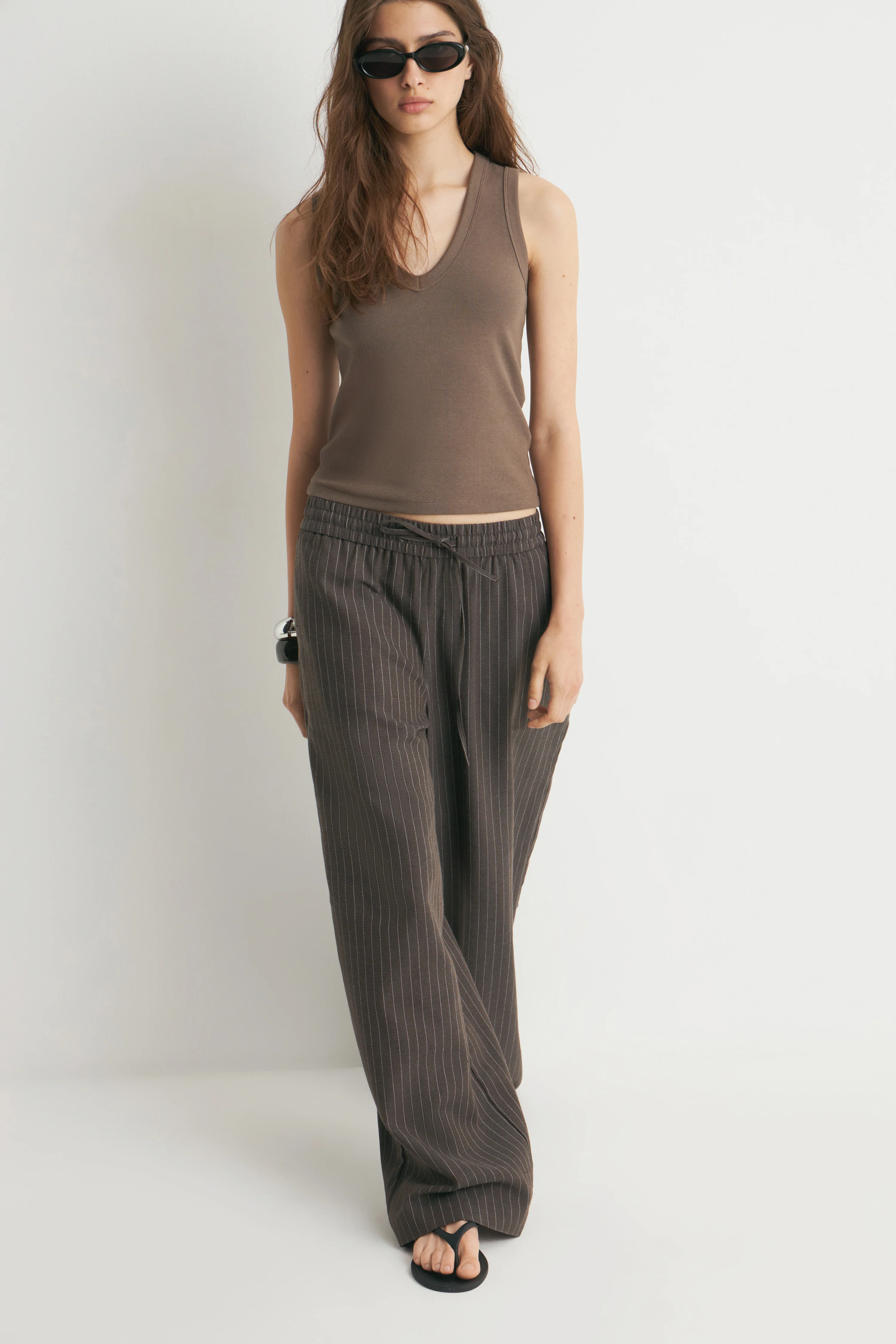 STRIPED WIDE TROUSERS - Image 3