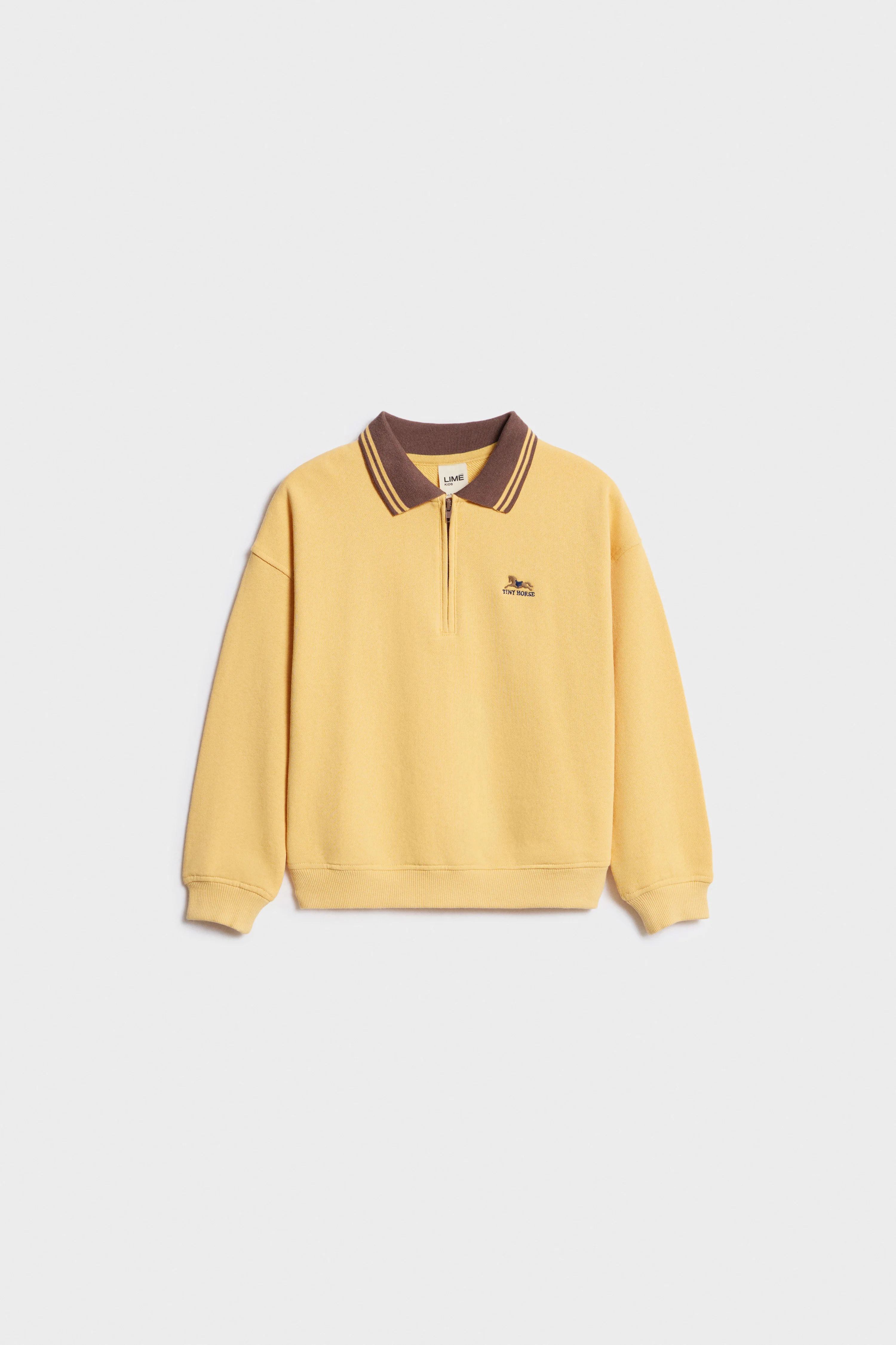 ZIP-TOP SWEATSHIRT WITH CONTRASTING COLLAR - Image 4