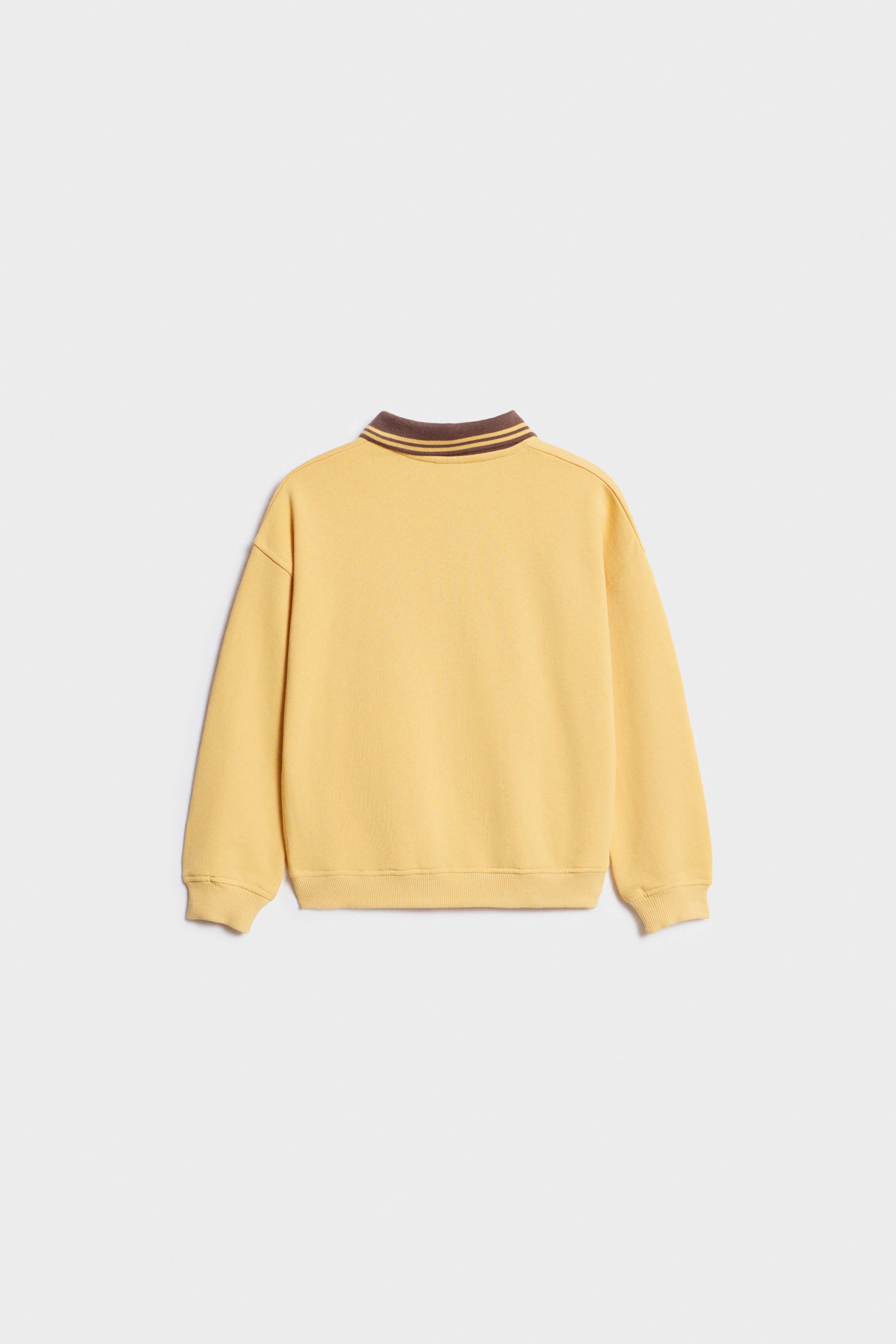 ZIP-TOP SWEATSHIRT WITH CONTRASTING COLLAR - Image 5