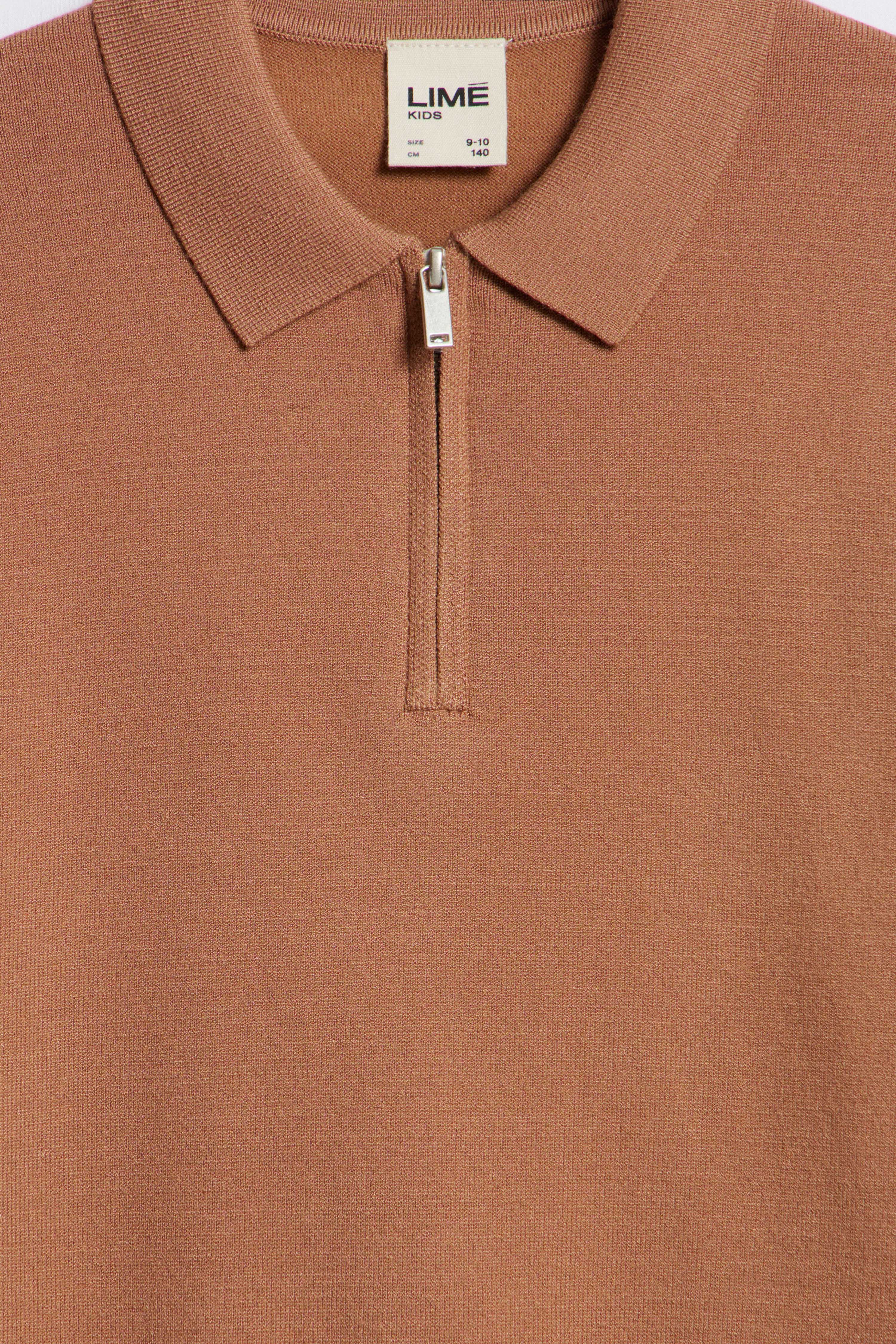 ZIPPED FINE-KNIT POLO - Image 6